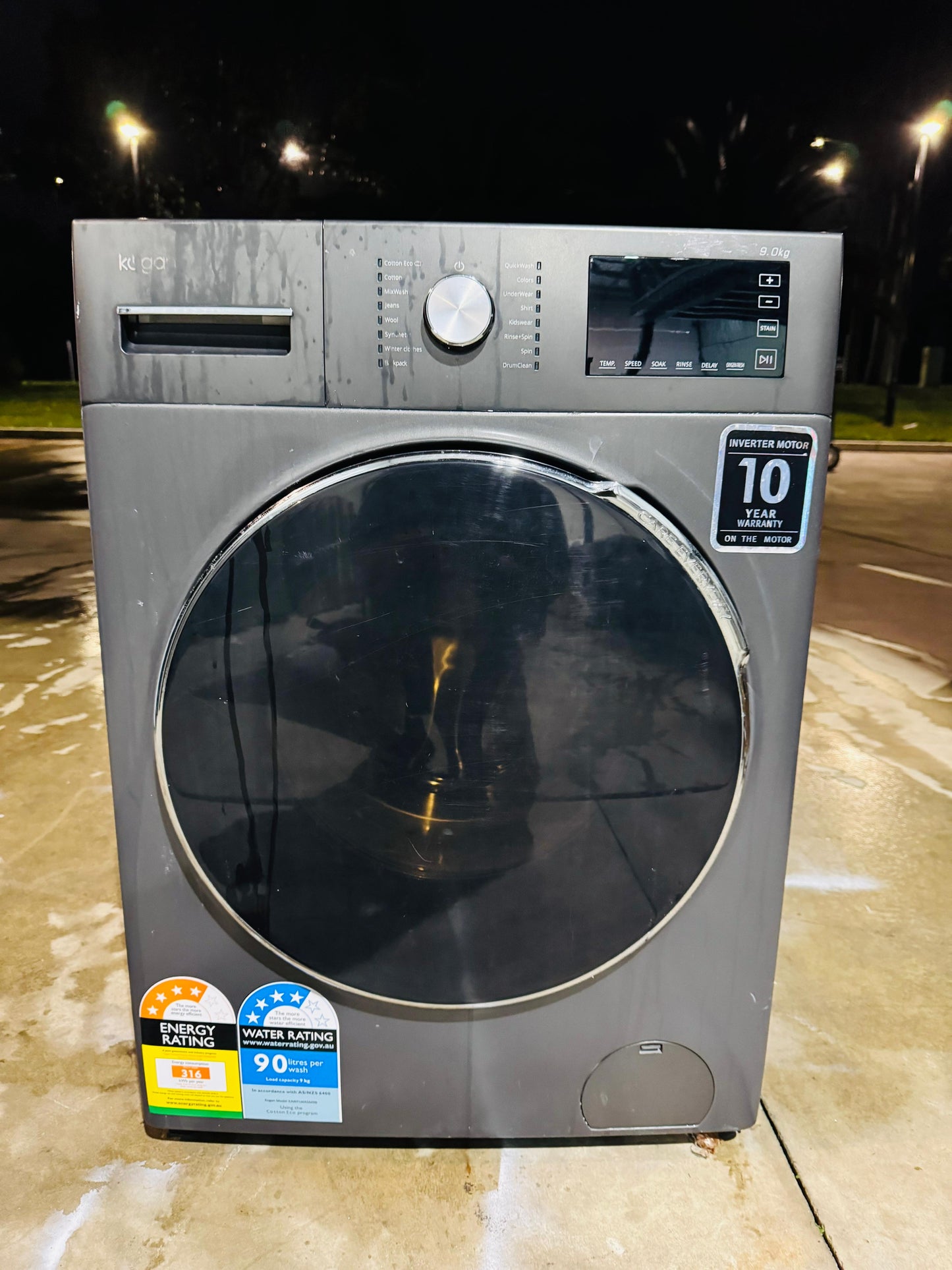 **KOGAN 9KGS FRONT LOADER WASHING MACHINE**
