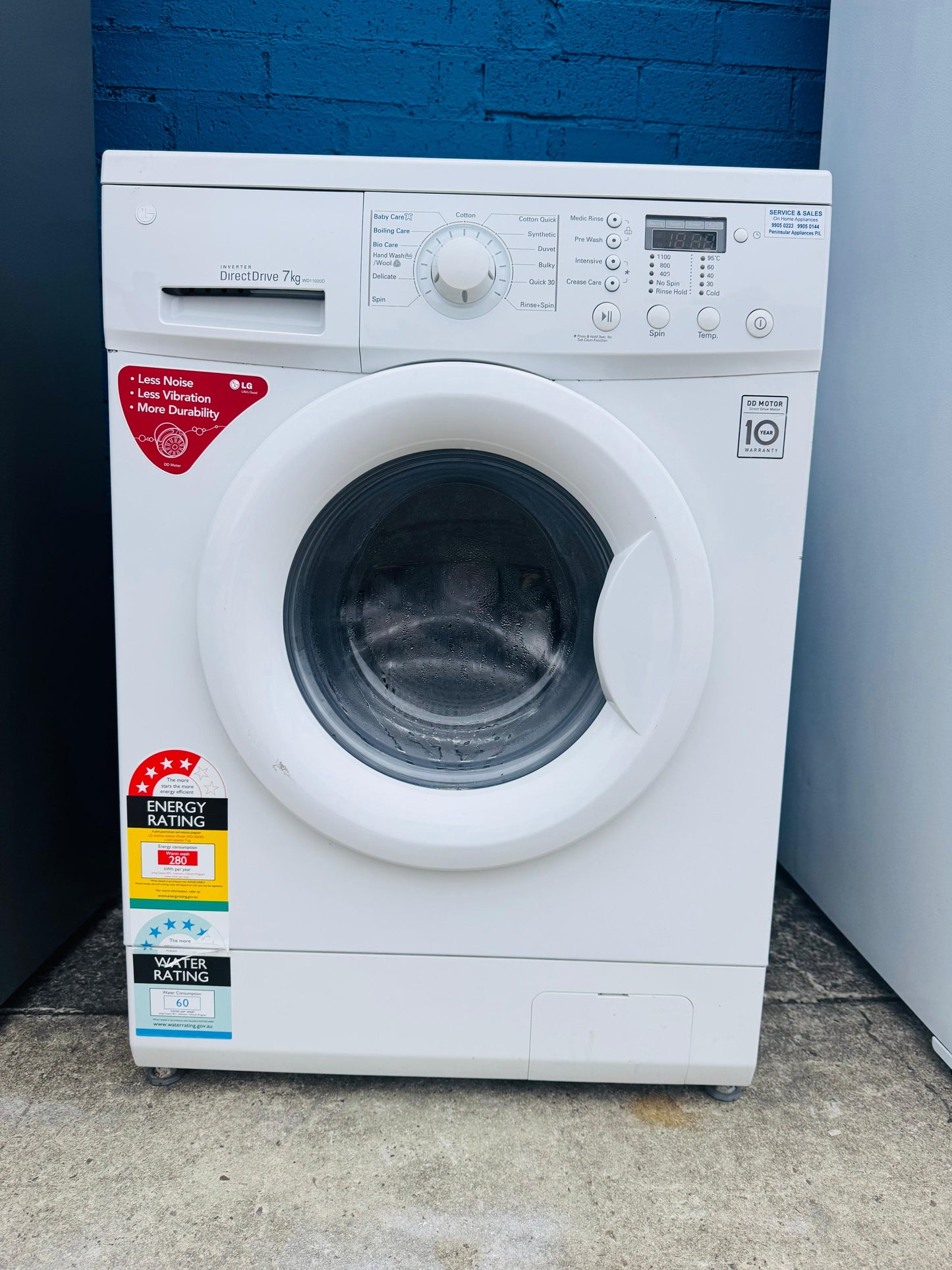 **LG 7KGS FRONT LOADER WASHING MACHINE**