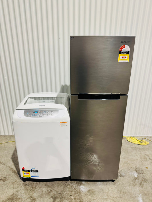 **SAMSUNG 270 LITRES FRIDGE FREEZER & 6.5 KGS TOP LOADER WASHING MACHINE COMBO PACKAGE DEAL**