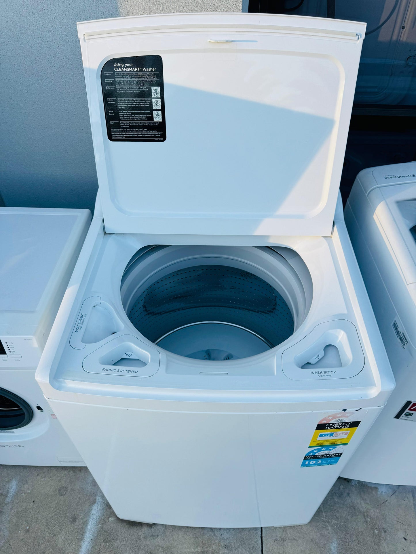 FISHER AND PAYKEL 10KGS TOP LOADER WASHING MACHINE