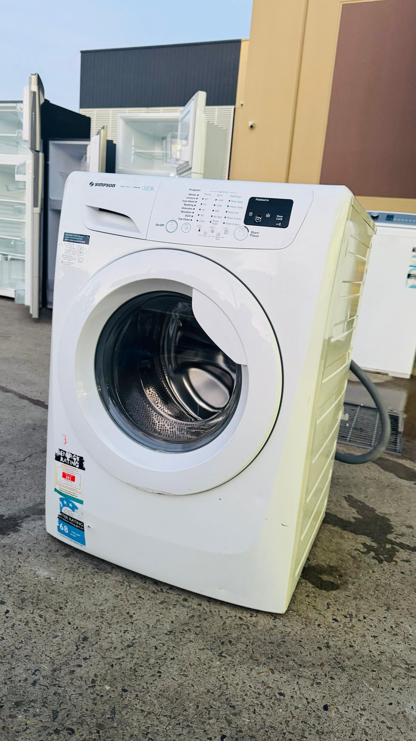 SIMPSON 8KGS FRONT LOADER WASHING MACHINE