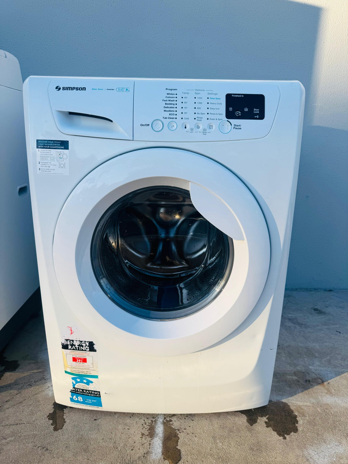 SIMPSON 8KGS FRONT LOADER WASHING MACHINE