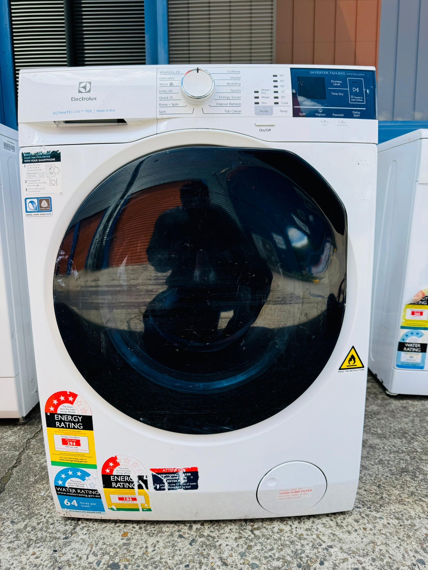 **ELECTROLUX 7.5 KGS FRONT LOADER WASHING MACHINE & 4.5 KGS DRYER COMBO**