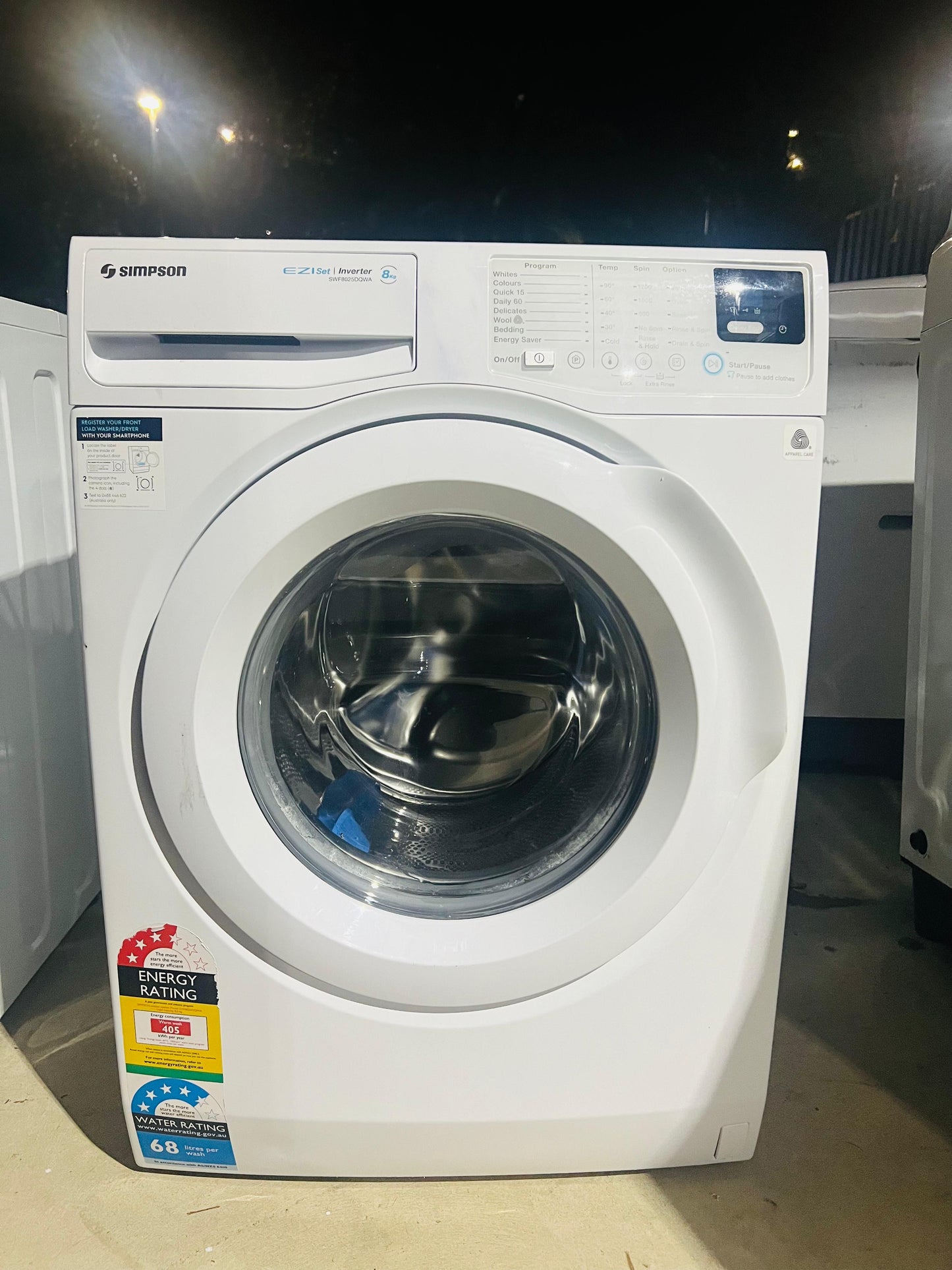 **SIMPSON 8 KGS FRONT LOADER WASHING MACHINE**