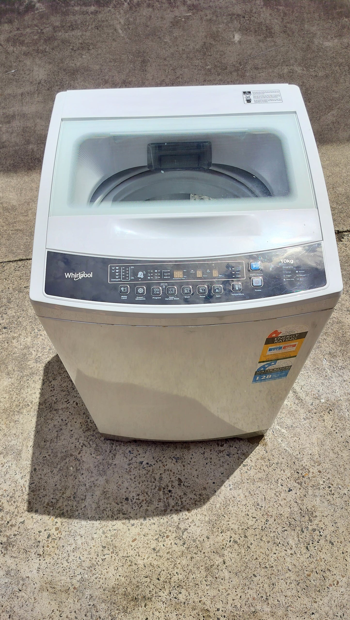 **WHIRLPOOL 10 KGS TOP LOADER WASHING MACHINE**