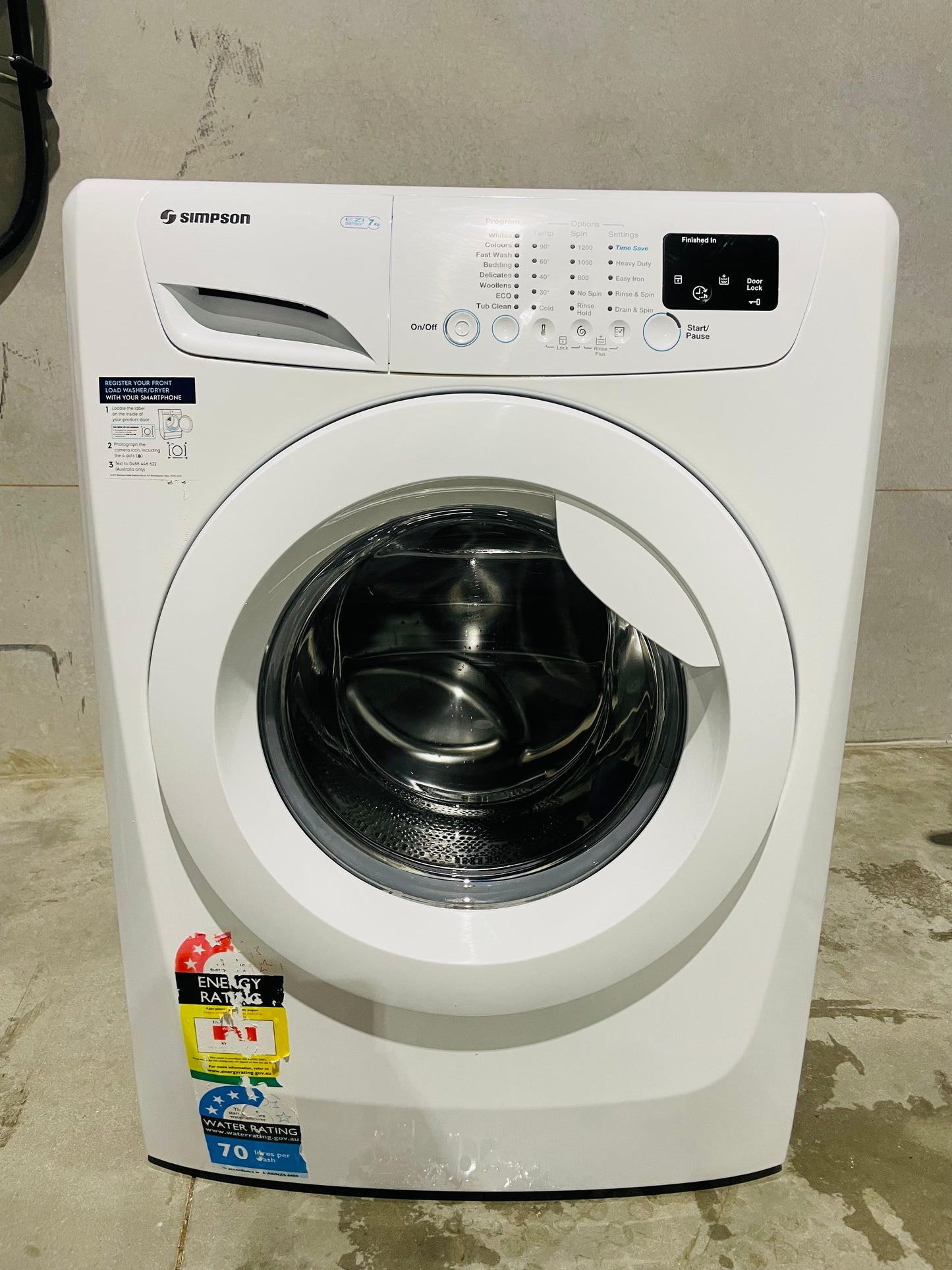 **SIMPSON 7 KGS FRONT LOADER WASHING MACHINE**