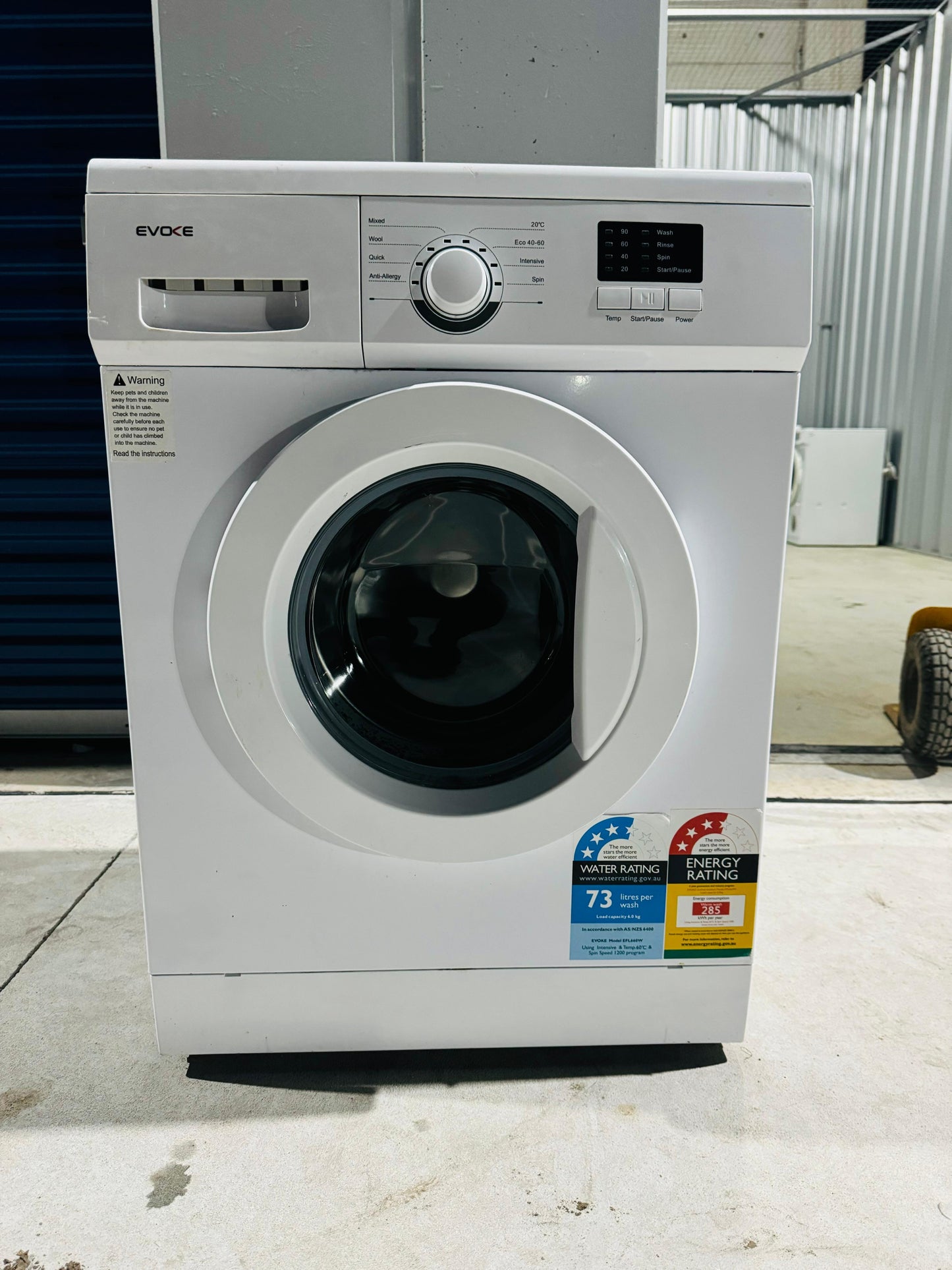 **EVOKE 6KGS FRONT LOADER WASHING MACHINE**