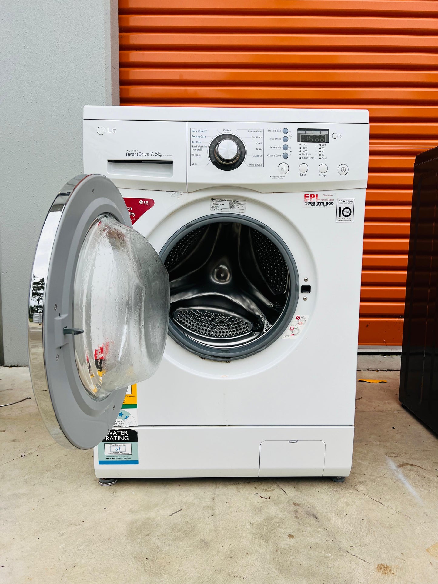 **LG 7.5 KGS FRONT LOADER WASHING MACHINE**