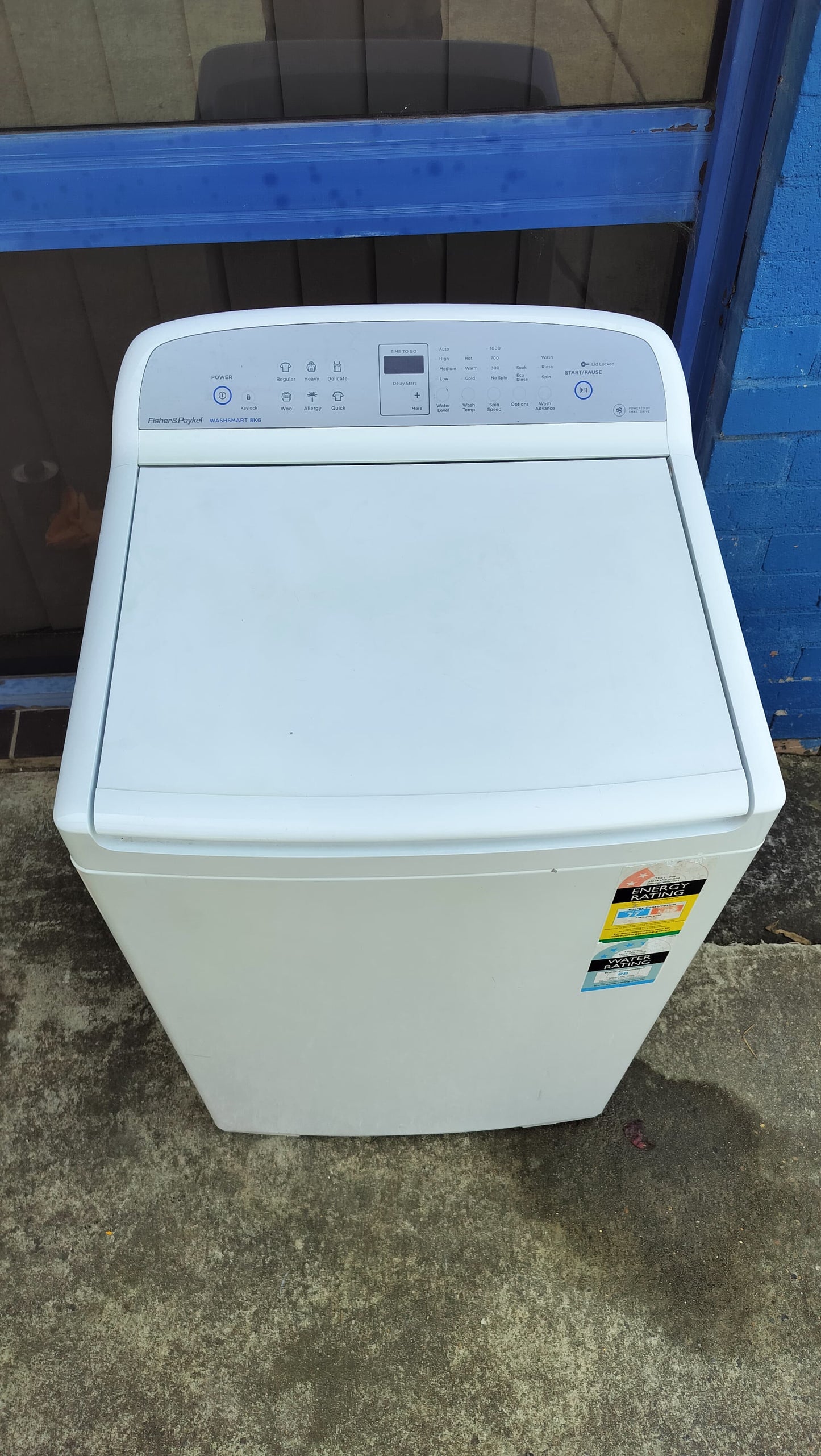 **FISHER & PAYKEL 8 KGS TOPLOADER WASHING MACHINE**