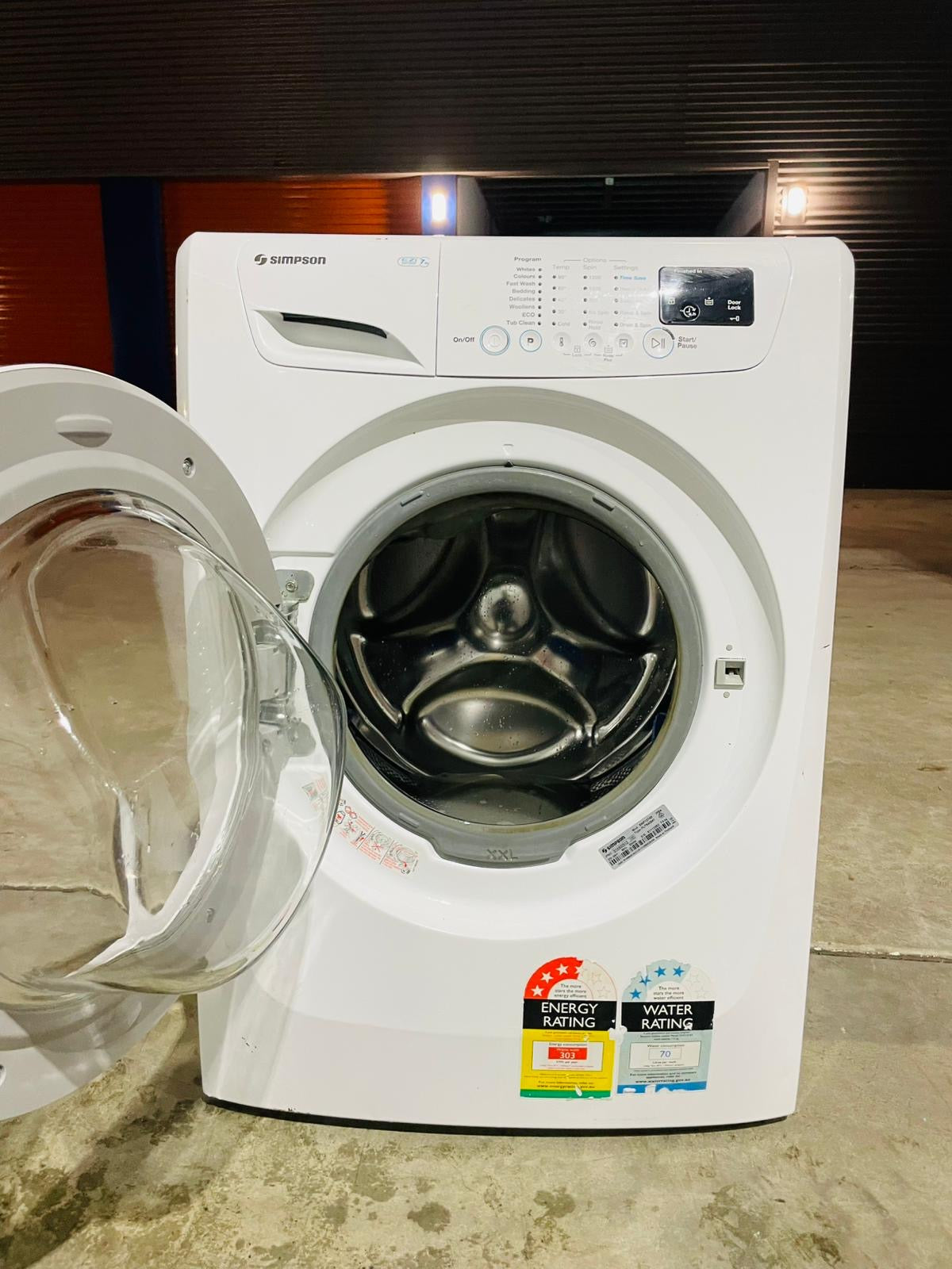 **SIMPSON 7 KGS FRONT LOADER WASHING MACHINE**