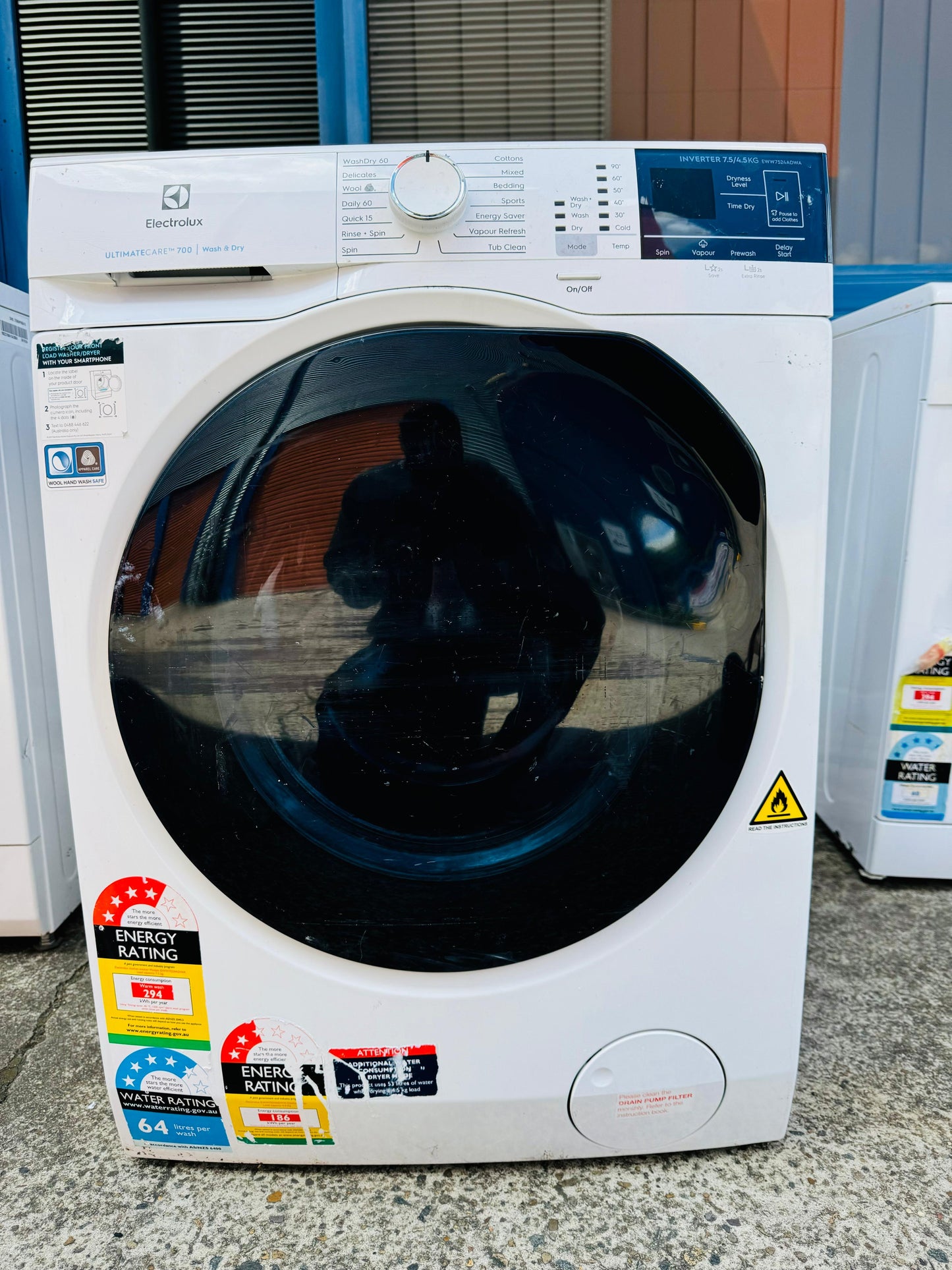 **ELECTROLUX 7.5 KGS FRONT LOADER WASHING MACHINE & 4.5 KGS DRYER COMBO**