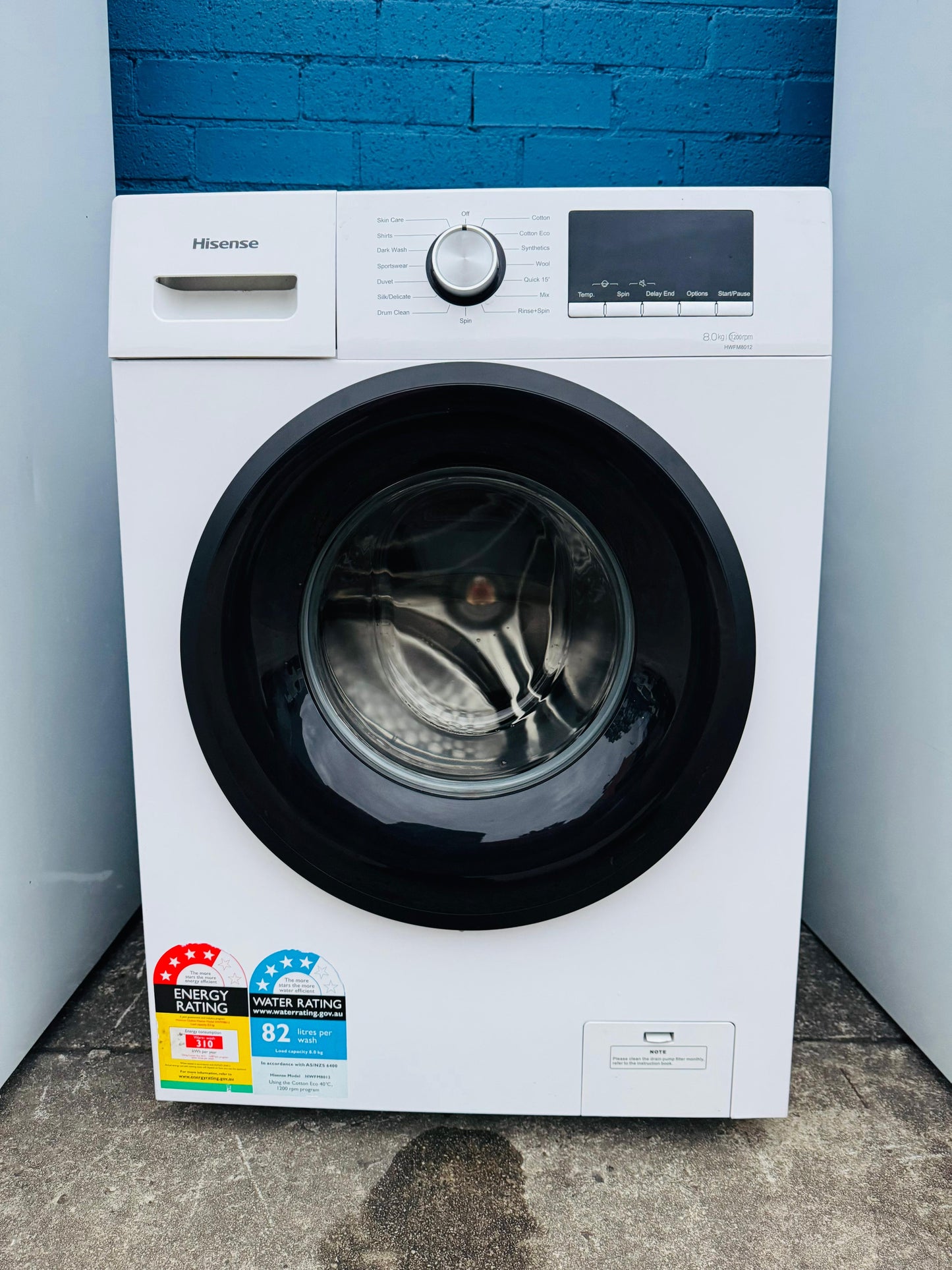 **HISENSE 8KGS FRONT LOADER WASHING MACHINE**