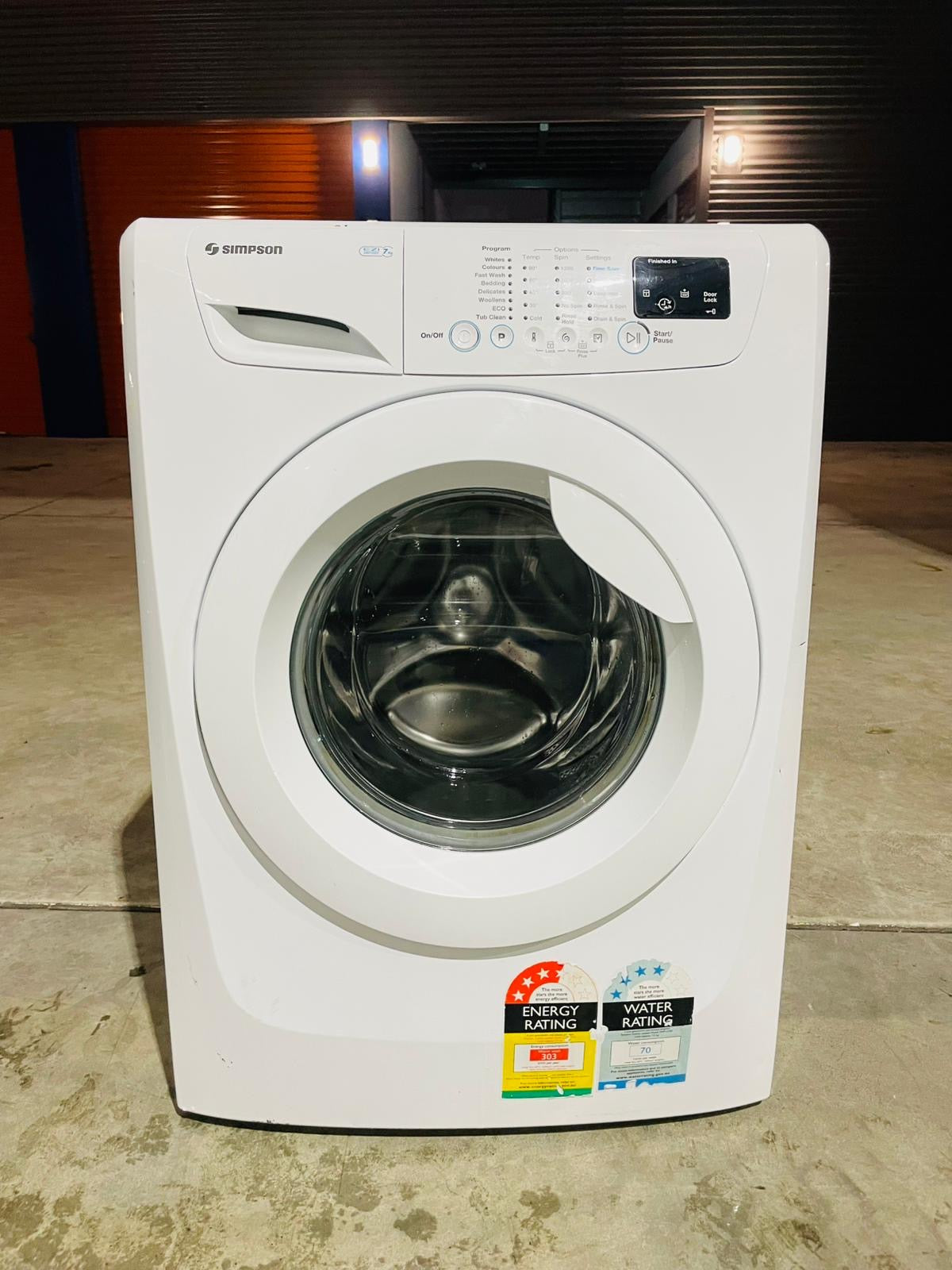 **SIMPSON 7 KGS FRONT LOADER WASHING MACHINE**