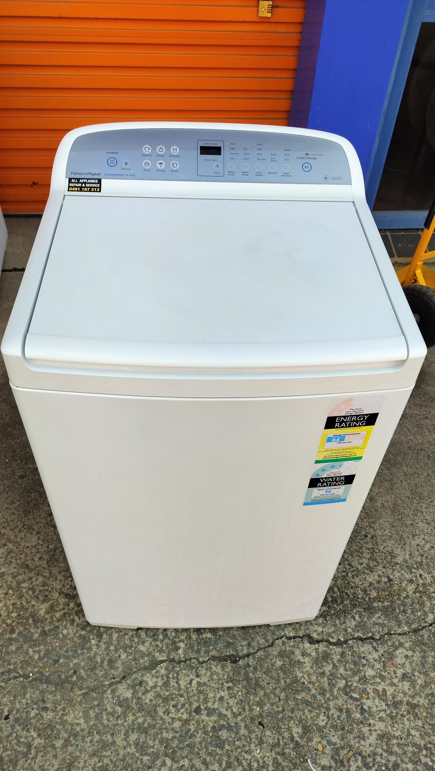 **FISHER & PAYKEL 8.5 KGS TOP LOADER WASHING MACHINE**