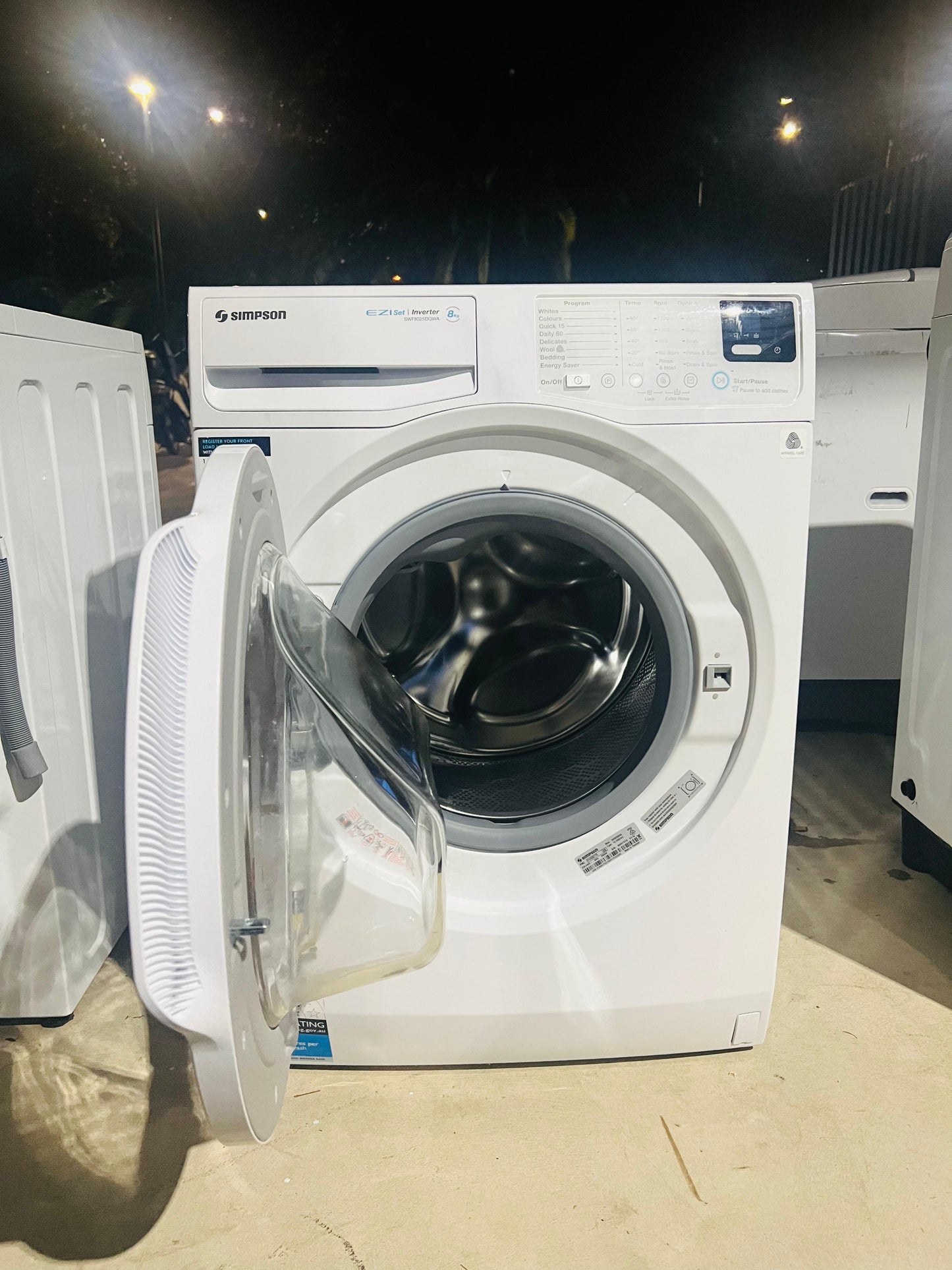 **SIMPSON 8 KGS FRONT LOADER WASHING MACHINE**