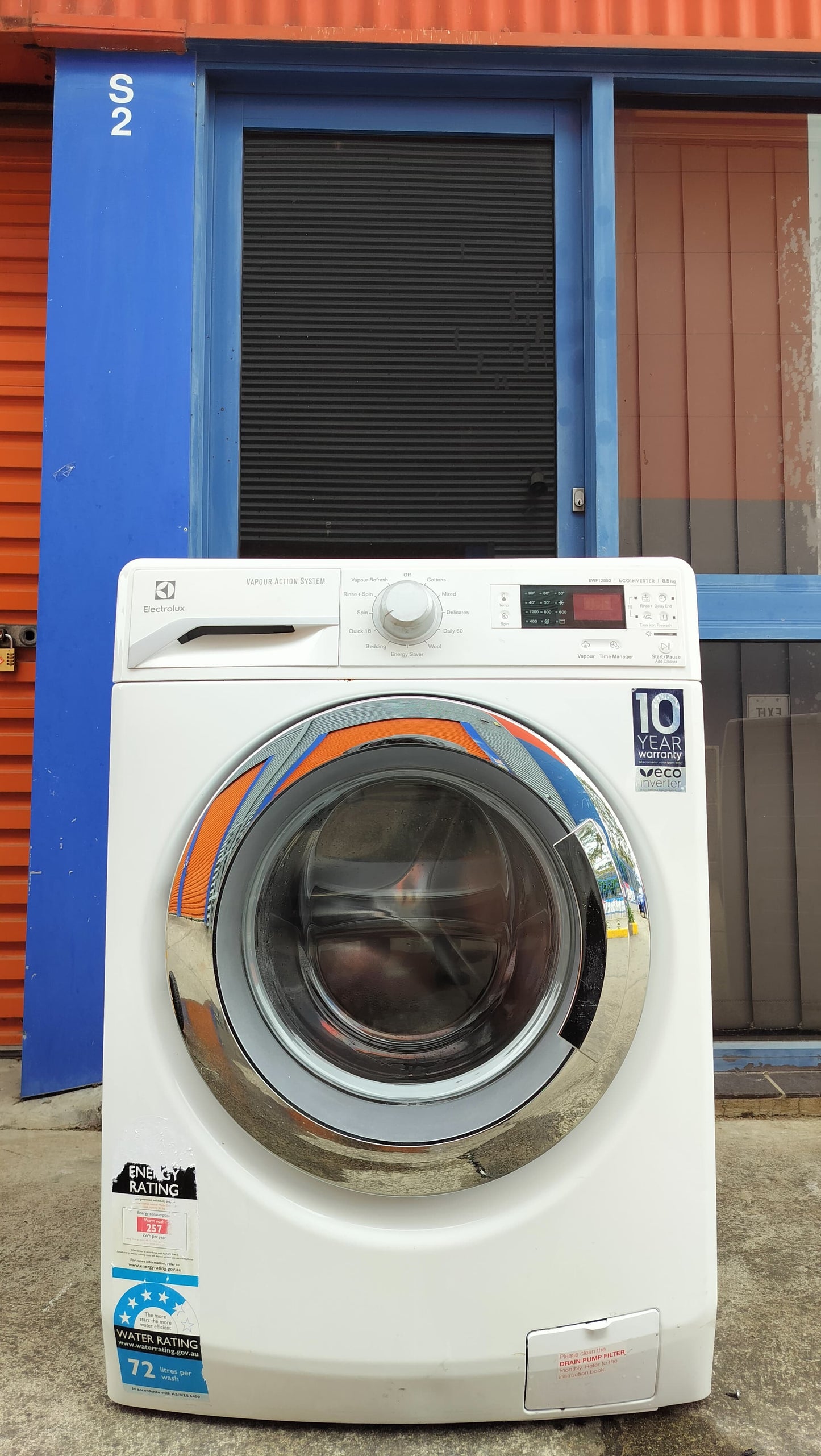 **ELECTROLUX 8.5 KGS FRONT LOADER WASHING MACHINE**