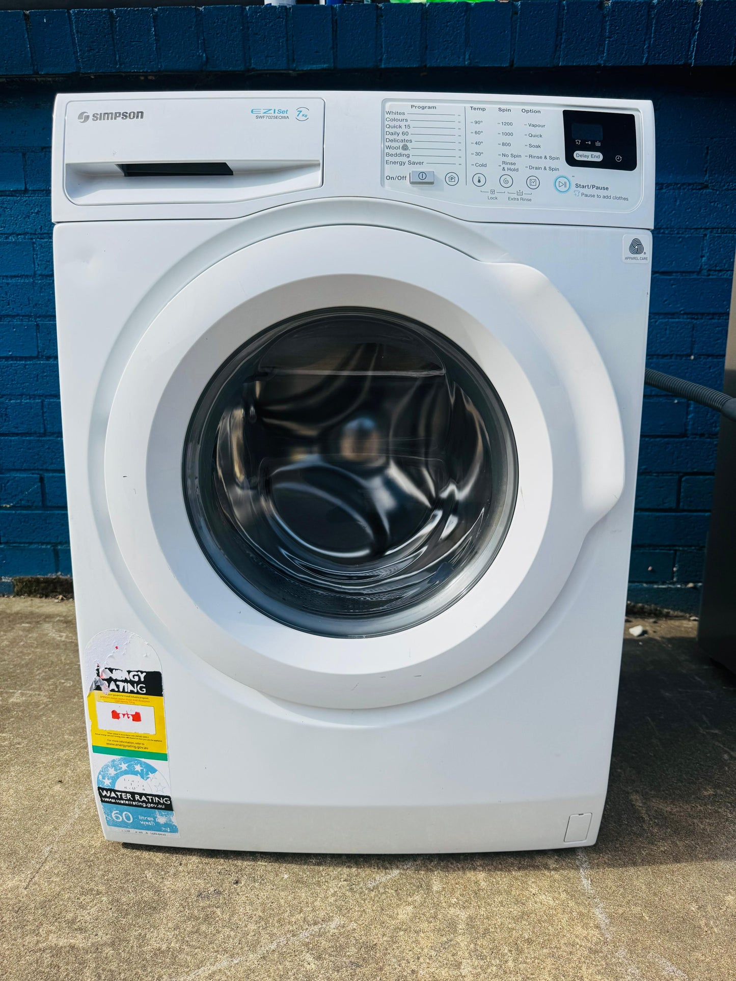 **SIMPSON 7KGS FRONT LOADER WASHING MACHINE**