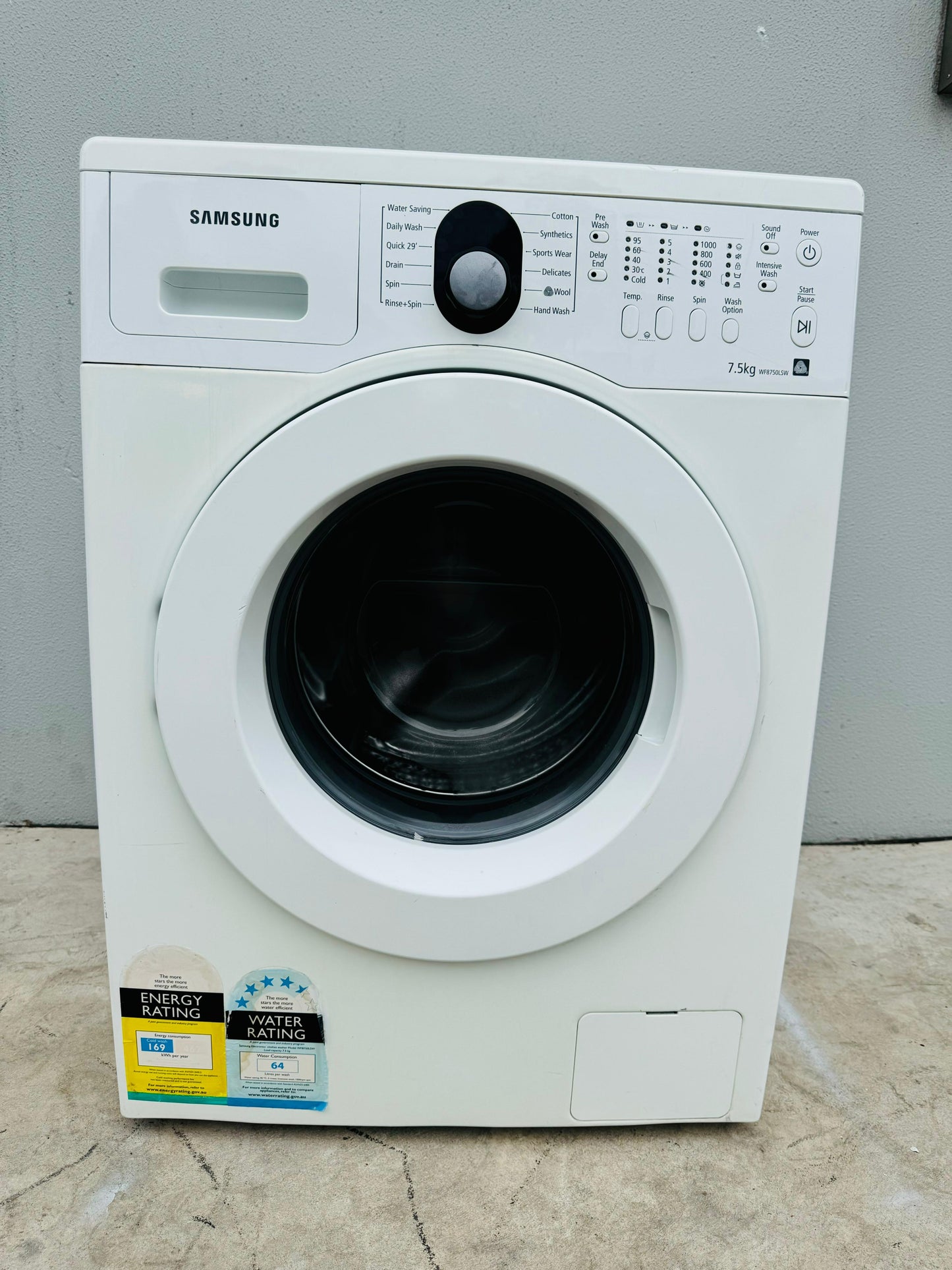 **SAMSUNG 7.5kg FRONT LOADER WASHING MACHINE**