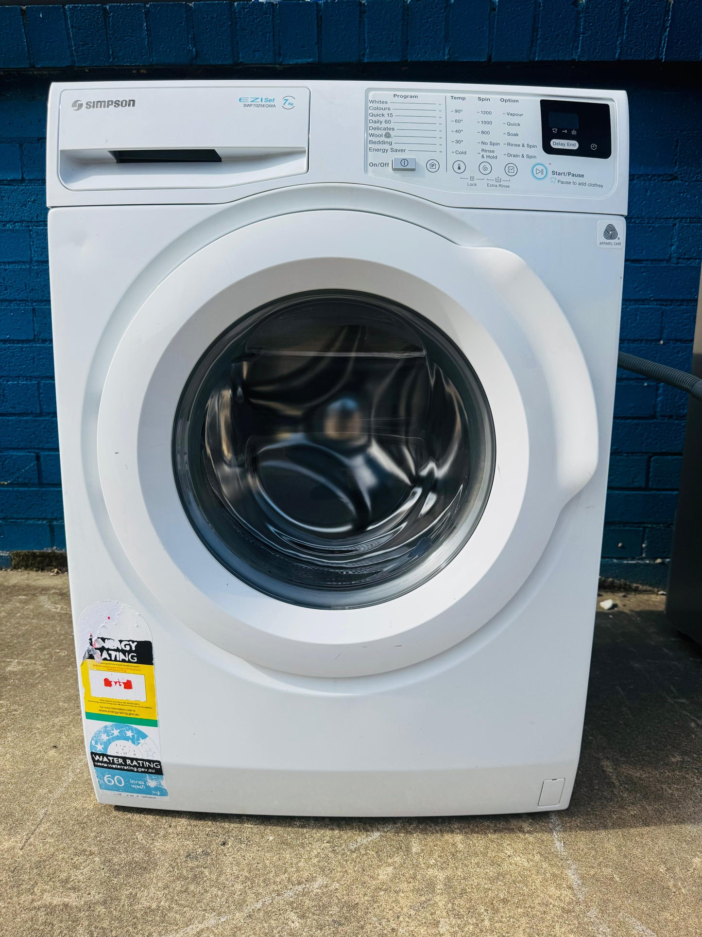 **SIMPSON 7KGS FRONT LOADER WASHING MACHINE**