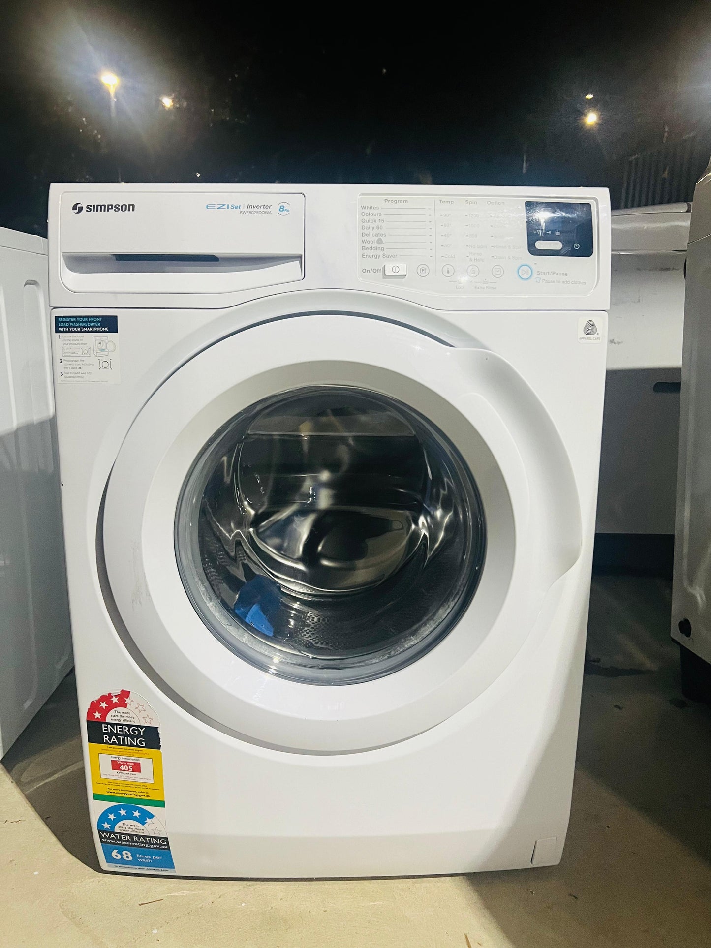 **SIMPSON 8 KGS FRONT LOADER WASHING MACHINE**