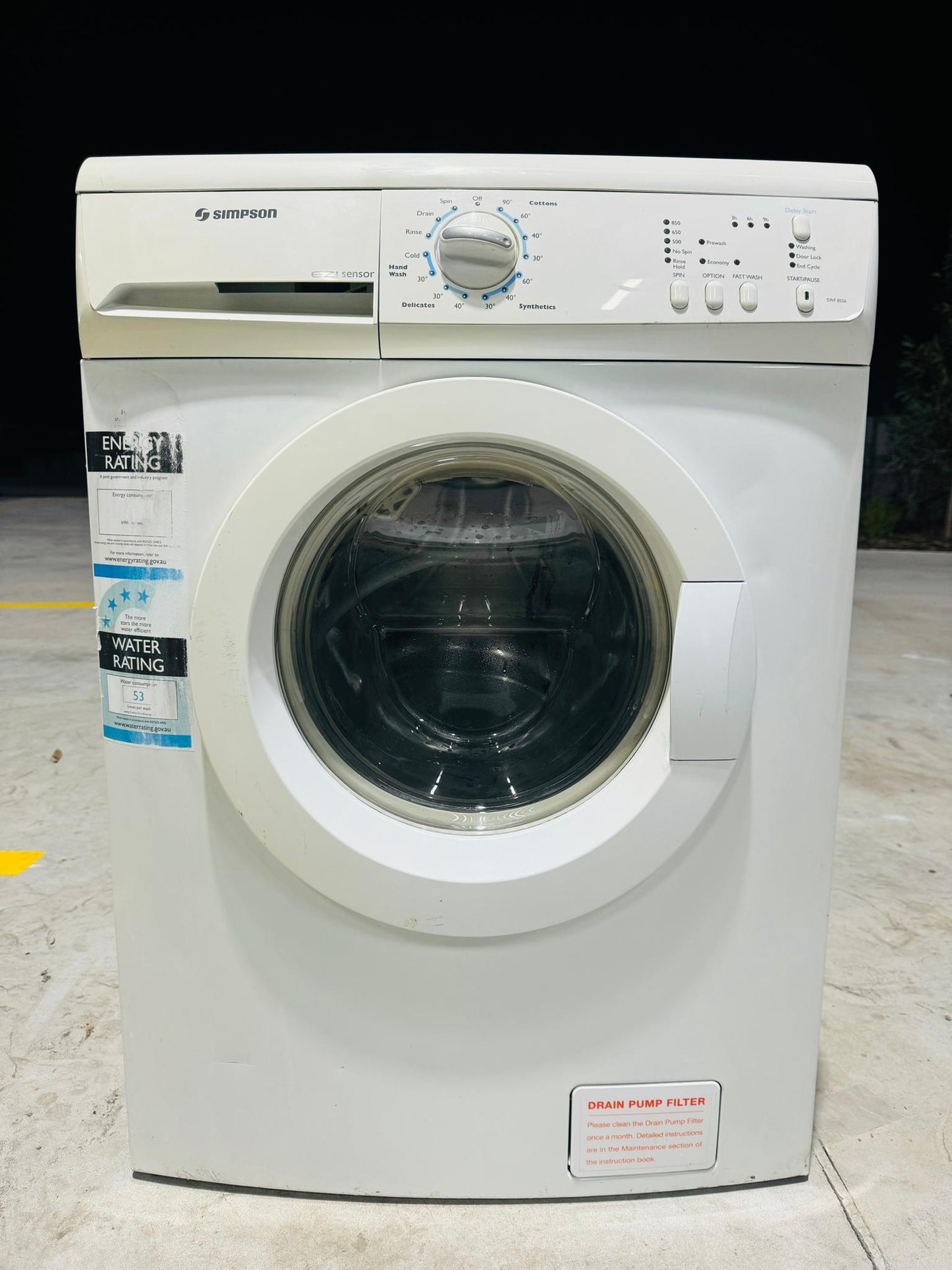 **SIMPSON 7.5 KGS FRONT LOADER WASHING MACHINE**