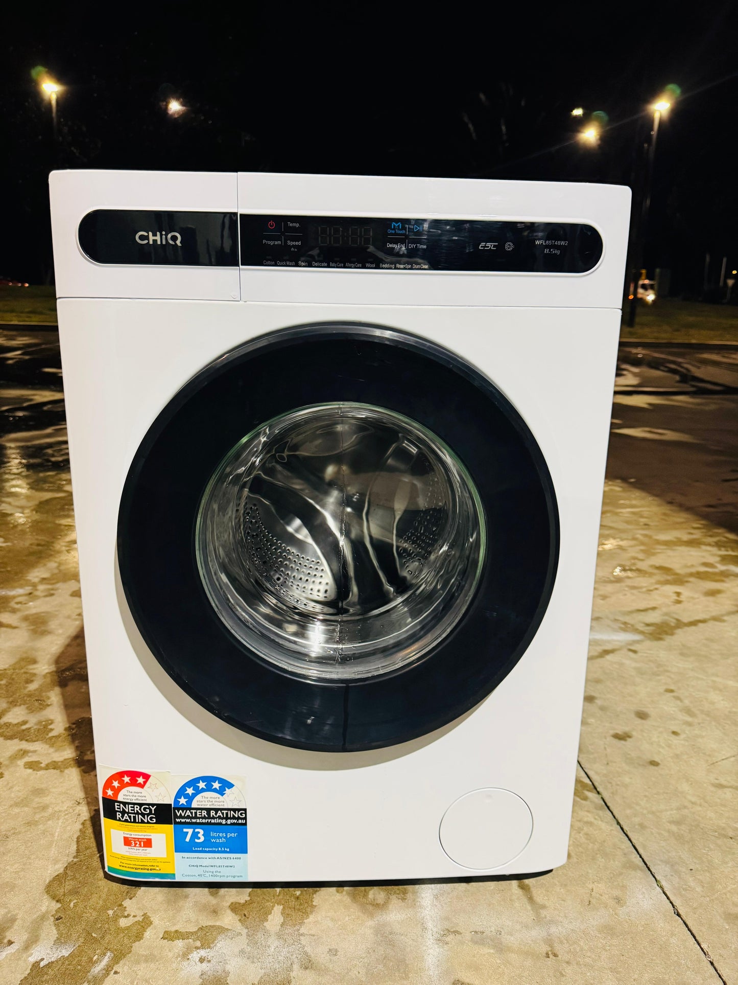 CHIQ 8.5 KGS FRONT LOADER WASHING MACHINE ✅