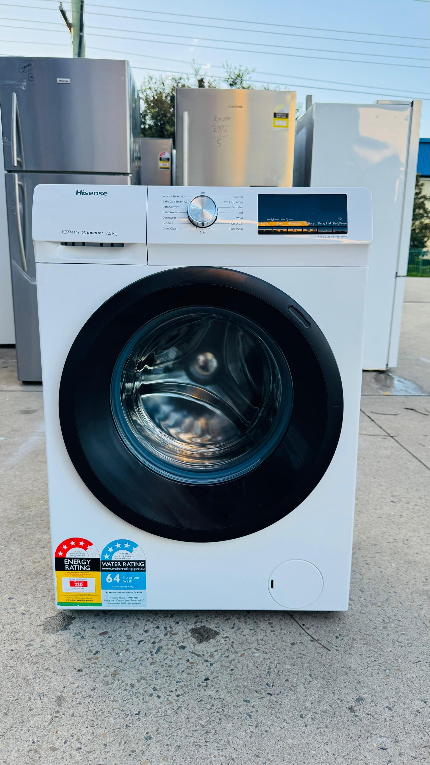 HISENSE 7.5KGS FRONT LOADER WASHING MACHINE