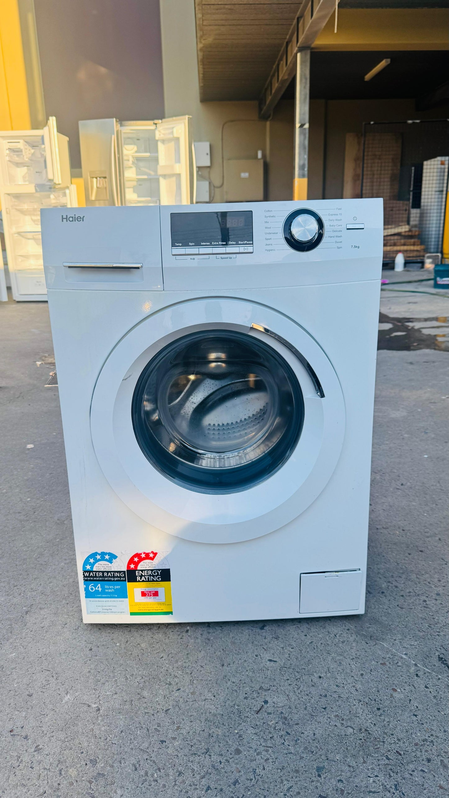 HAIER 7.5KGS FRONT LOADER WASHING MACHINE