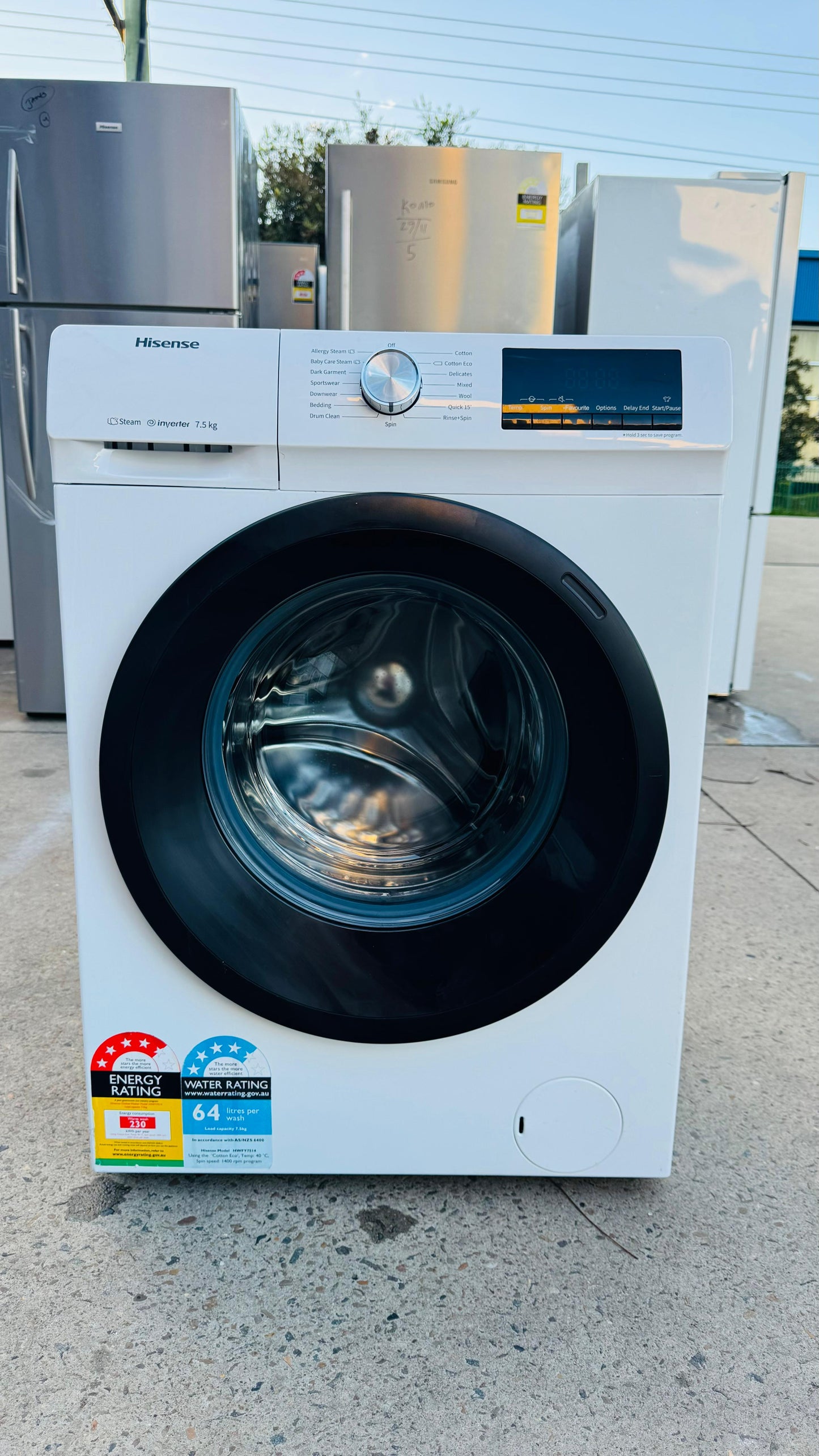 HISENSE 7.5KGS FRONT LOADER WASHING MACHINE