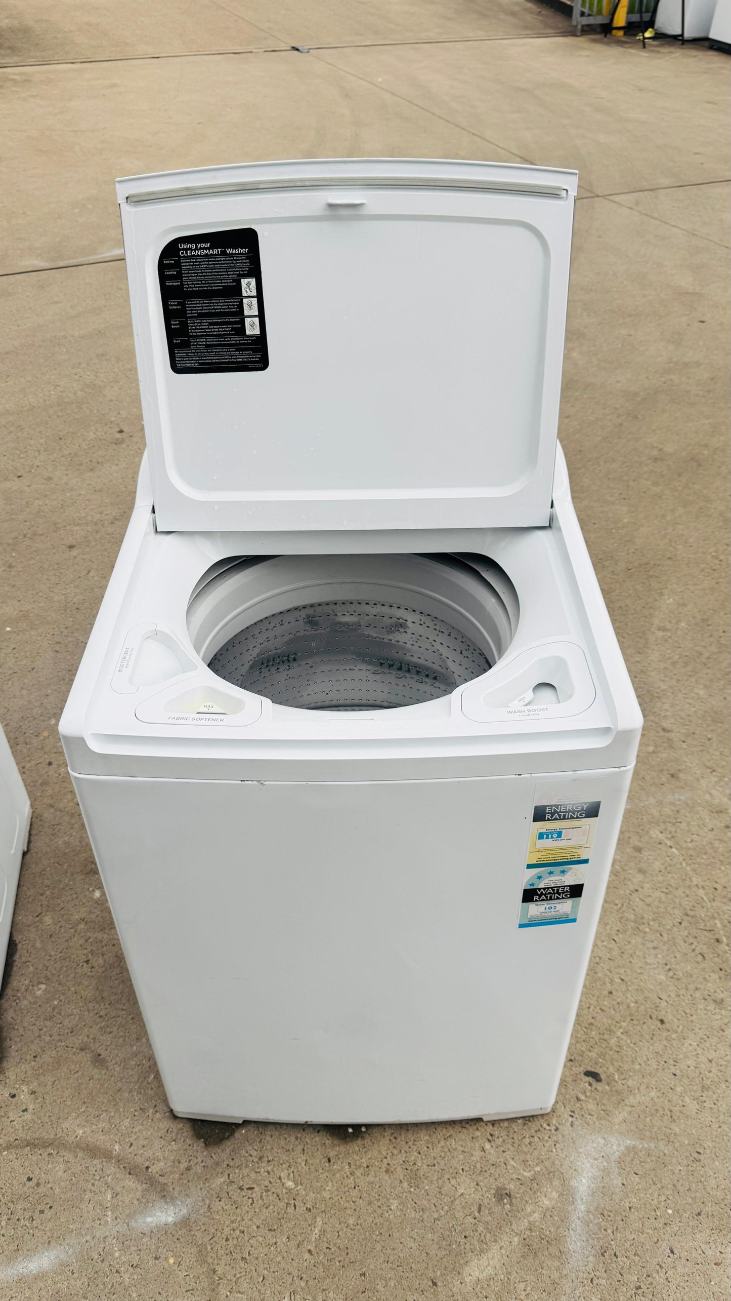 FISHER AND PAYKEL 10KGS TOP LOADER WASHING MACHINE