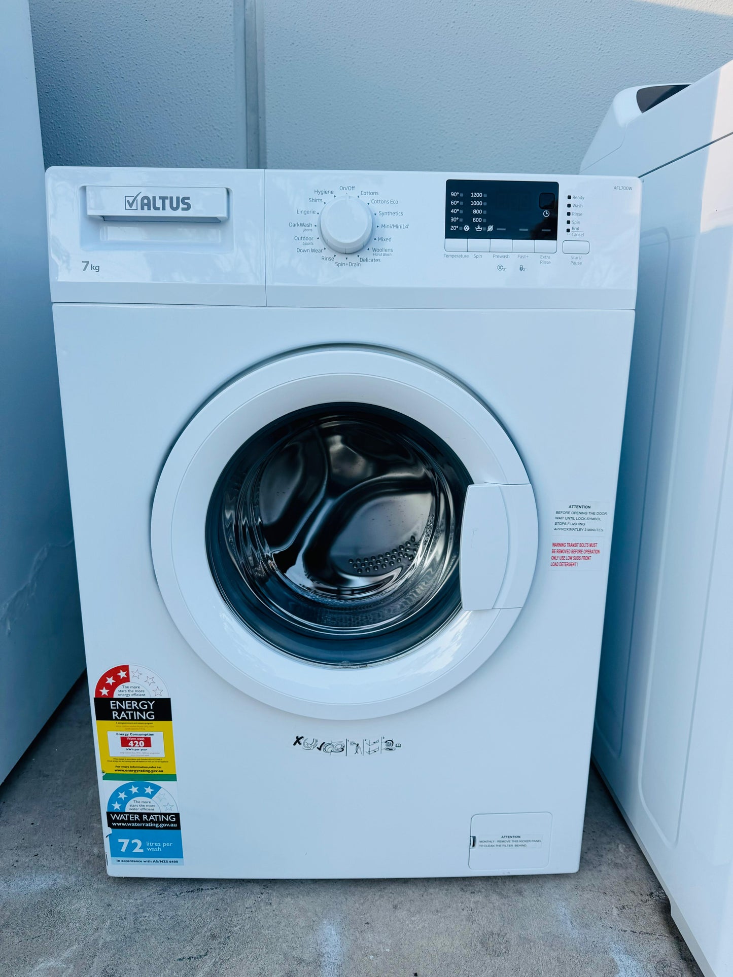 ALTUS 7KGS FRONT LOADER WASHING MACHINE