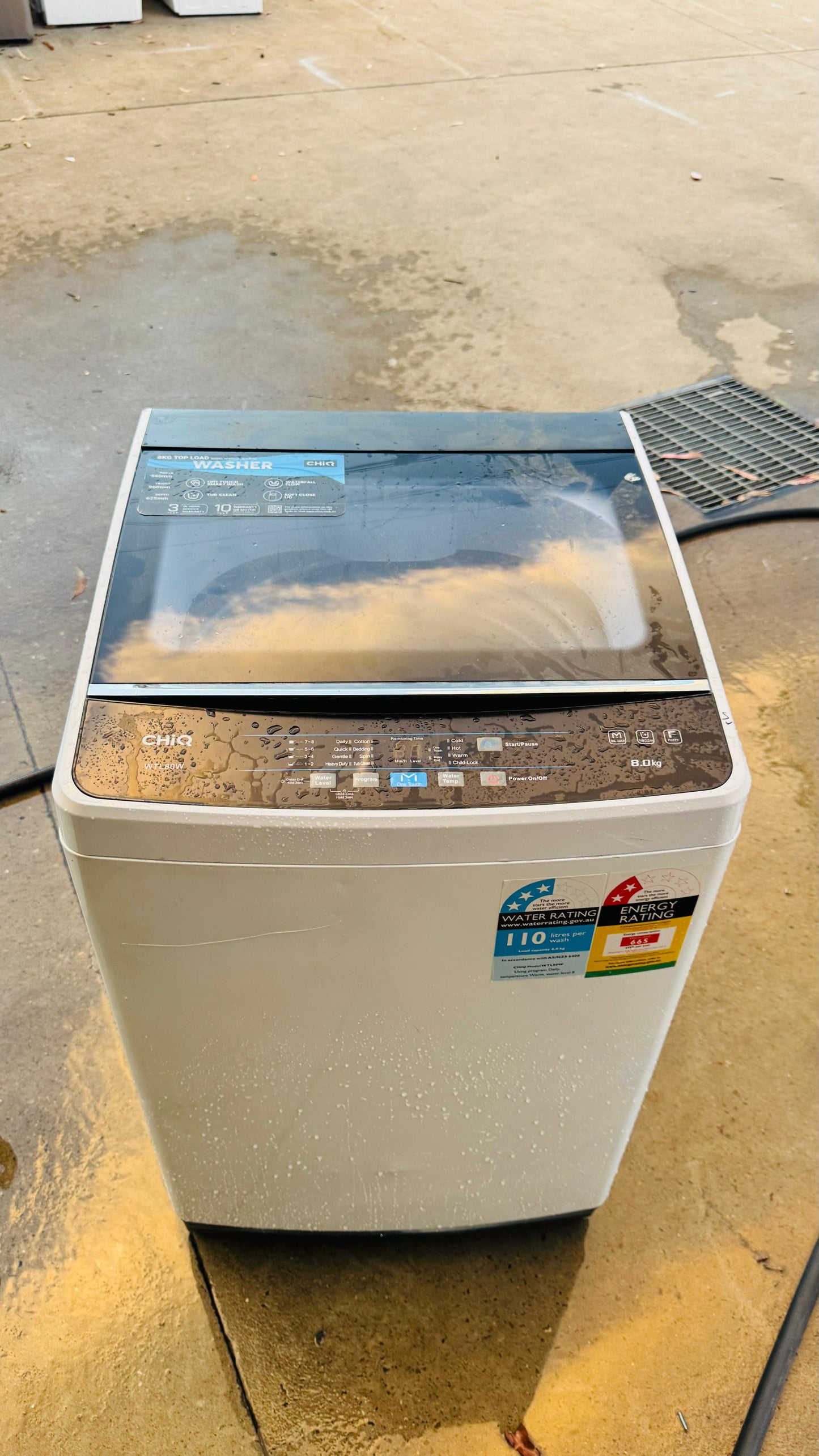 CHIQ 8KGS TOP LOADER WASHING MACHINE