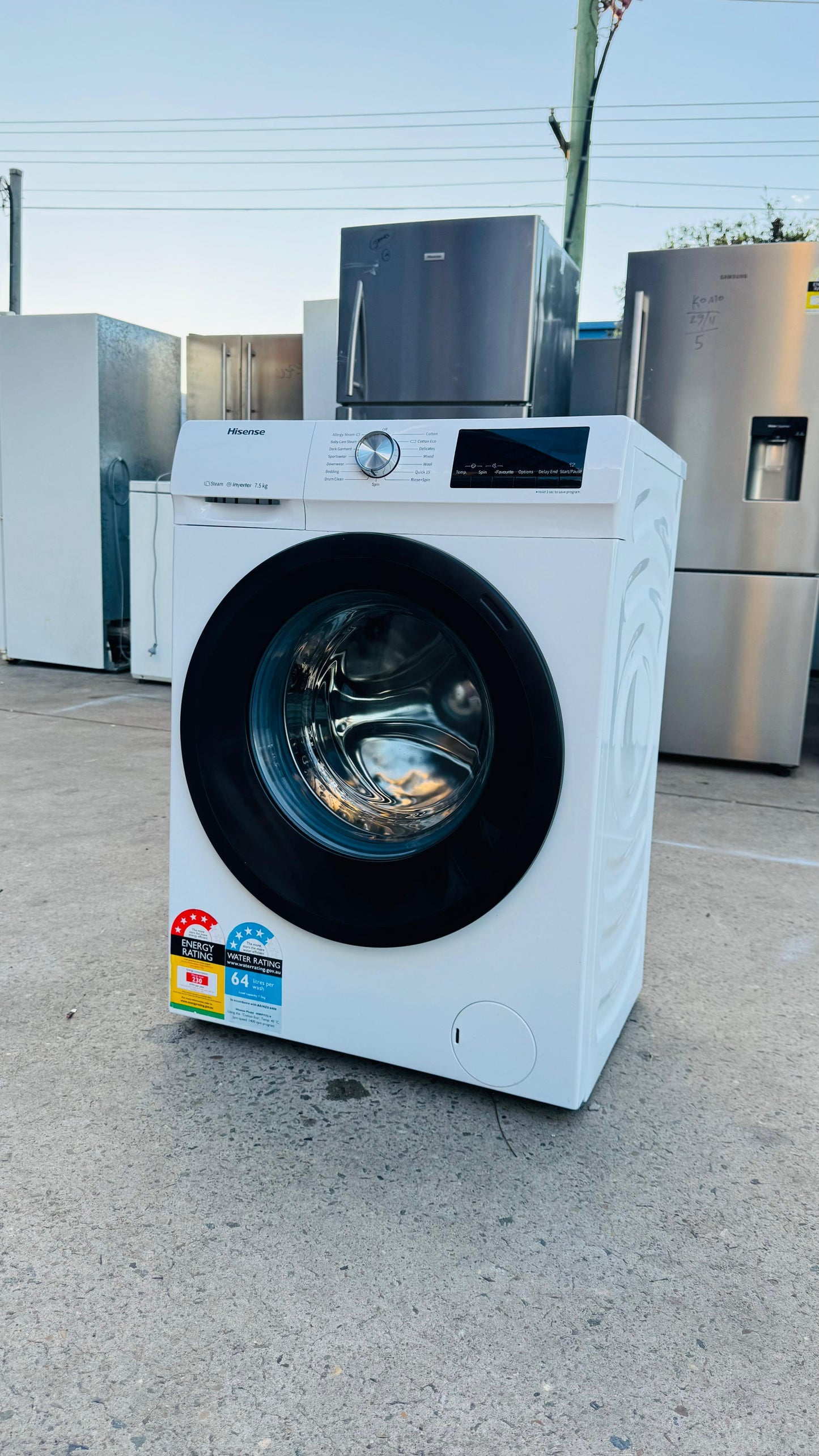 HISENSE 7.5KGS FRONT LOADER WASHING MACHINE
