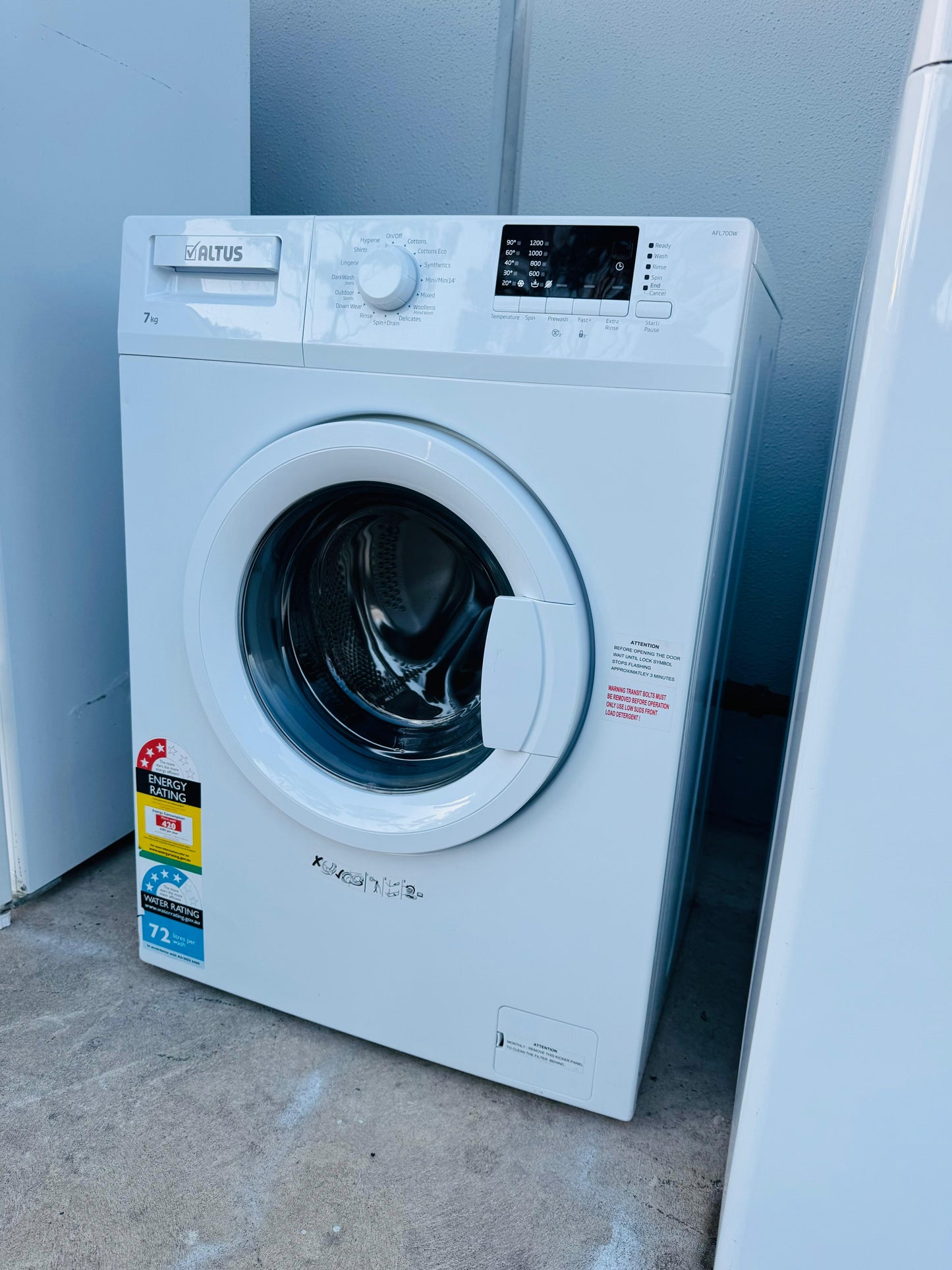 ALTUS 7KGS FRONT LOADER WASHING MACHINE