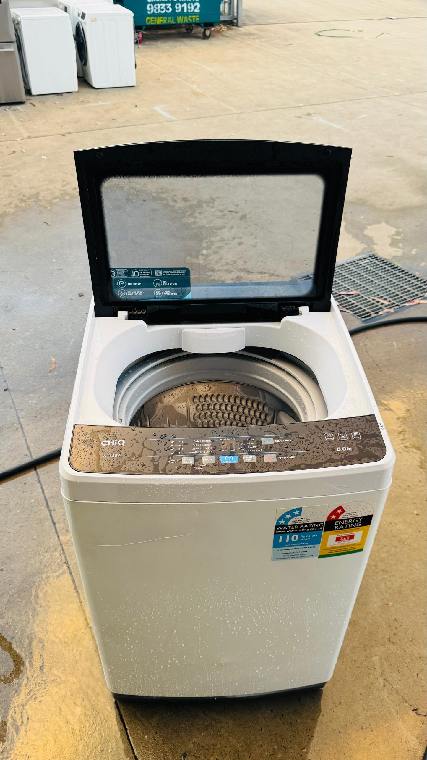 CHIQ 8KGS TOP LOADER WASHING MACHINE