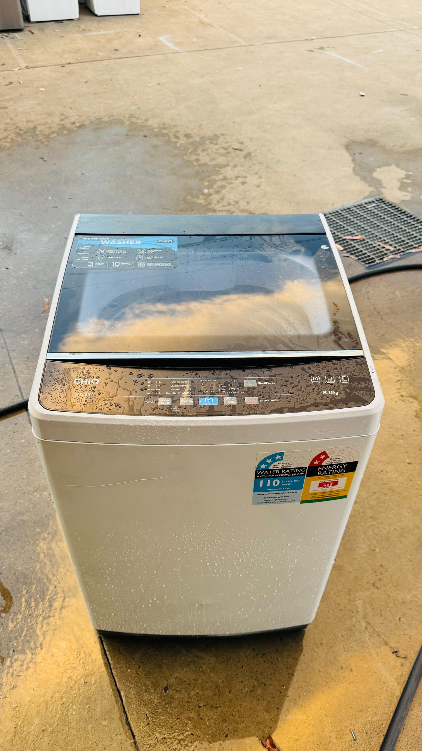 CHIQ 8KGS TOP LOADER WASHING MACHINE