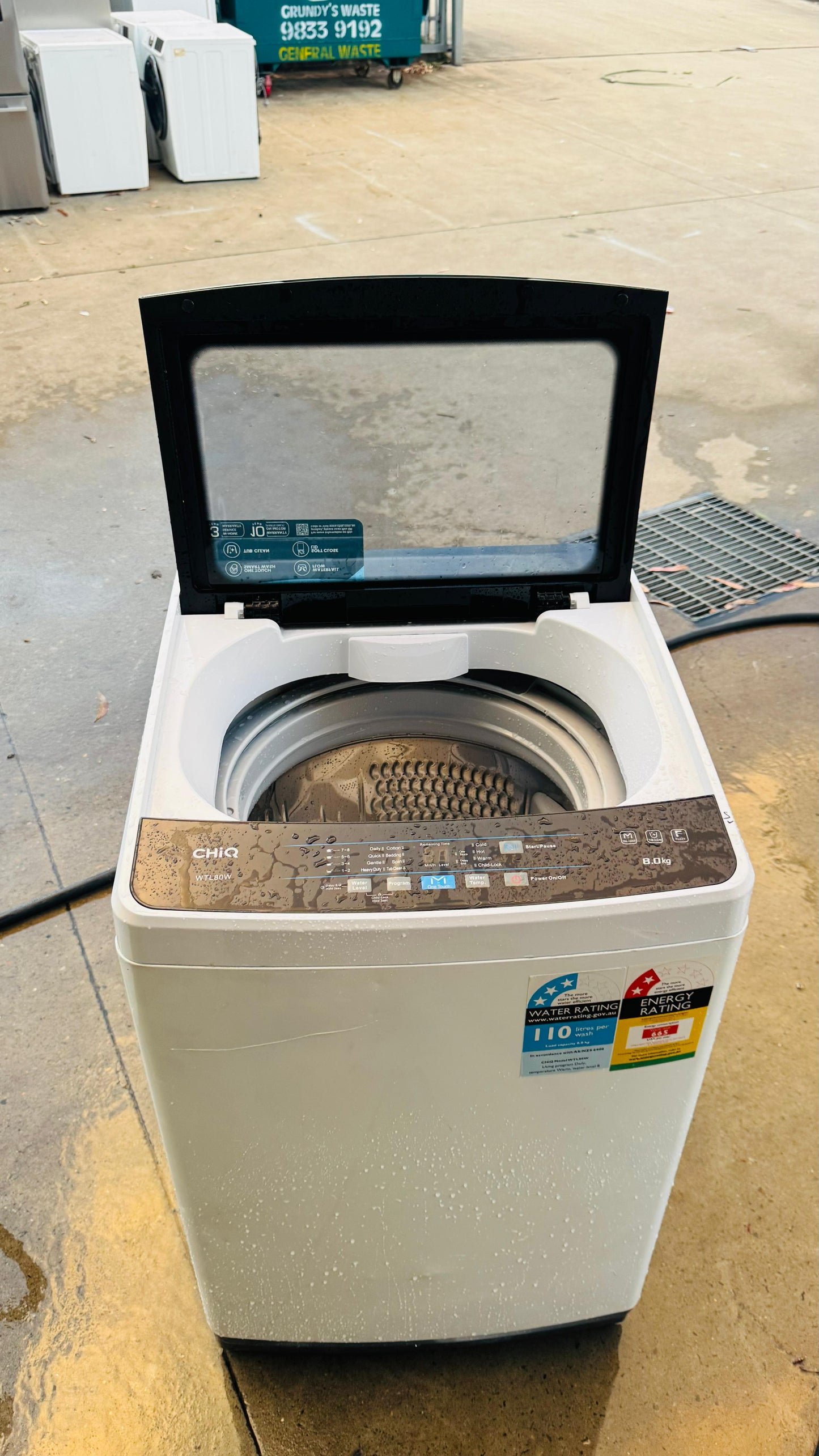 CHIQ 8KGS TOP LOADER WASHING MACHINE