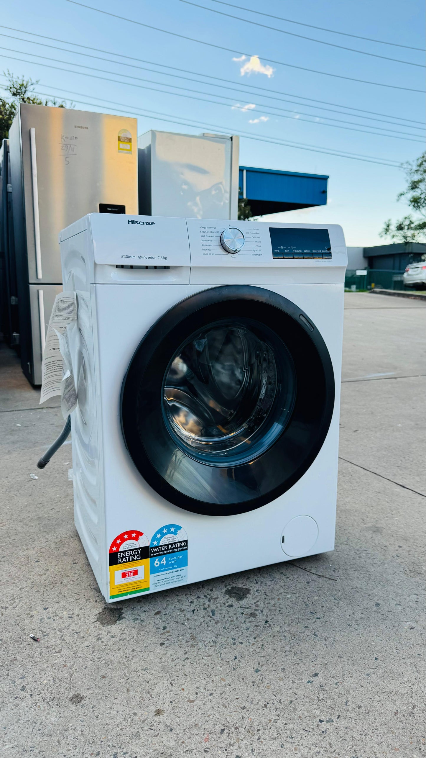 HISENSE 7.5KGS FRONT LOADER WASHING MACHINE