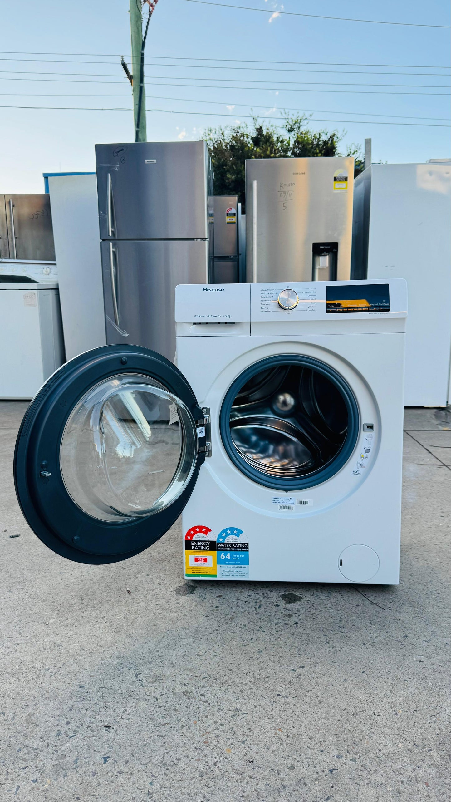 HISENSE 7.5KGS FRONT LOADER WASHING MACHINE