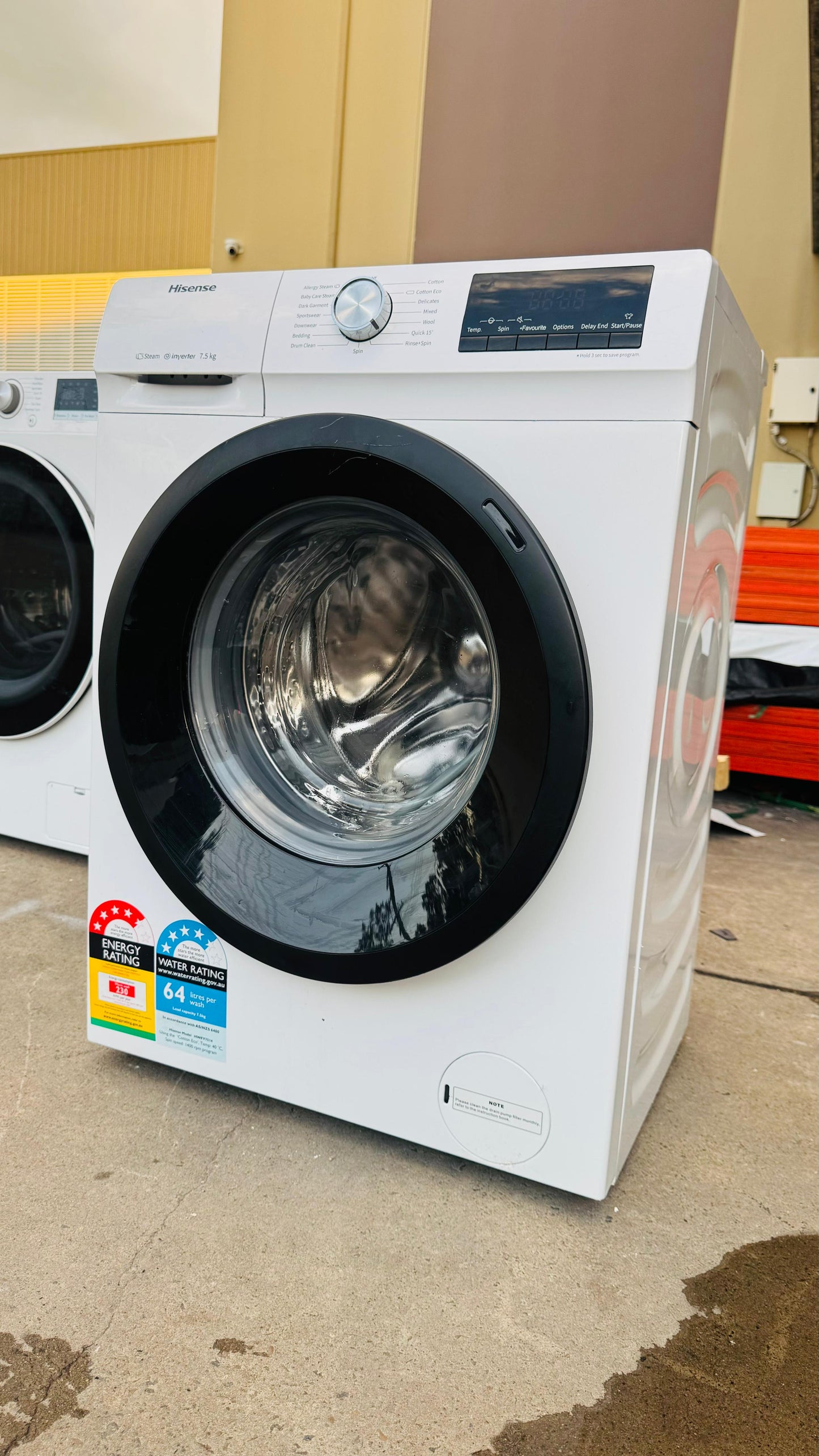 HISENSE 7.5KGS FRONT LOADER WASHING MACHINE