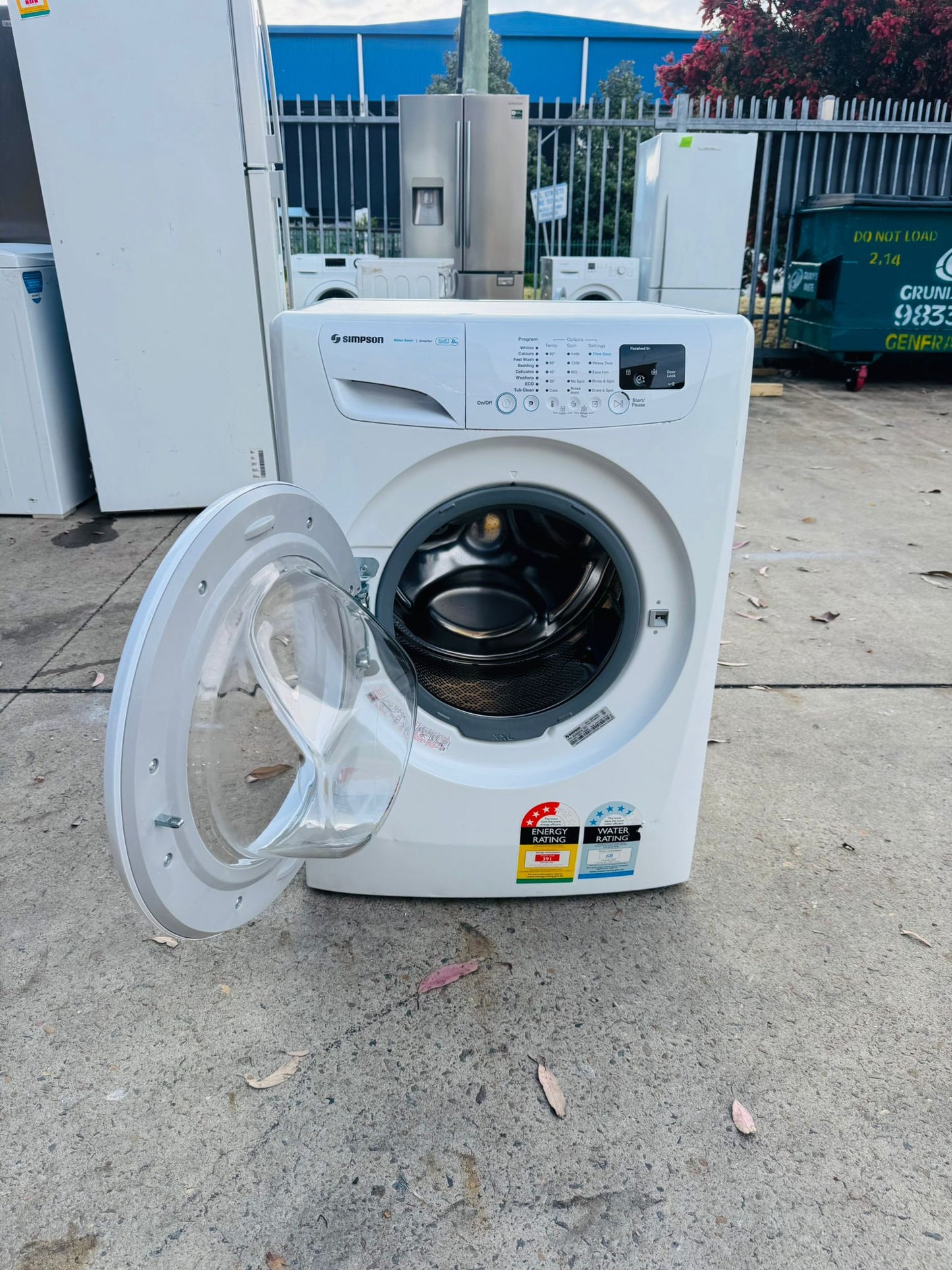 SIMPSON 8KGS FRONT LOADER WASHING MACHINE