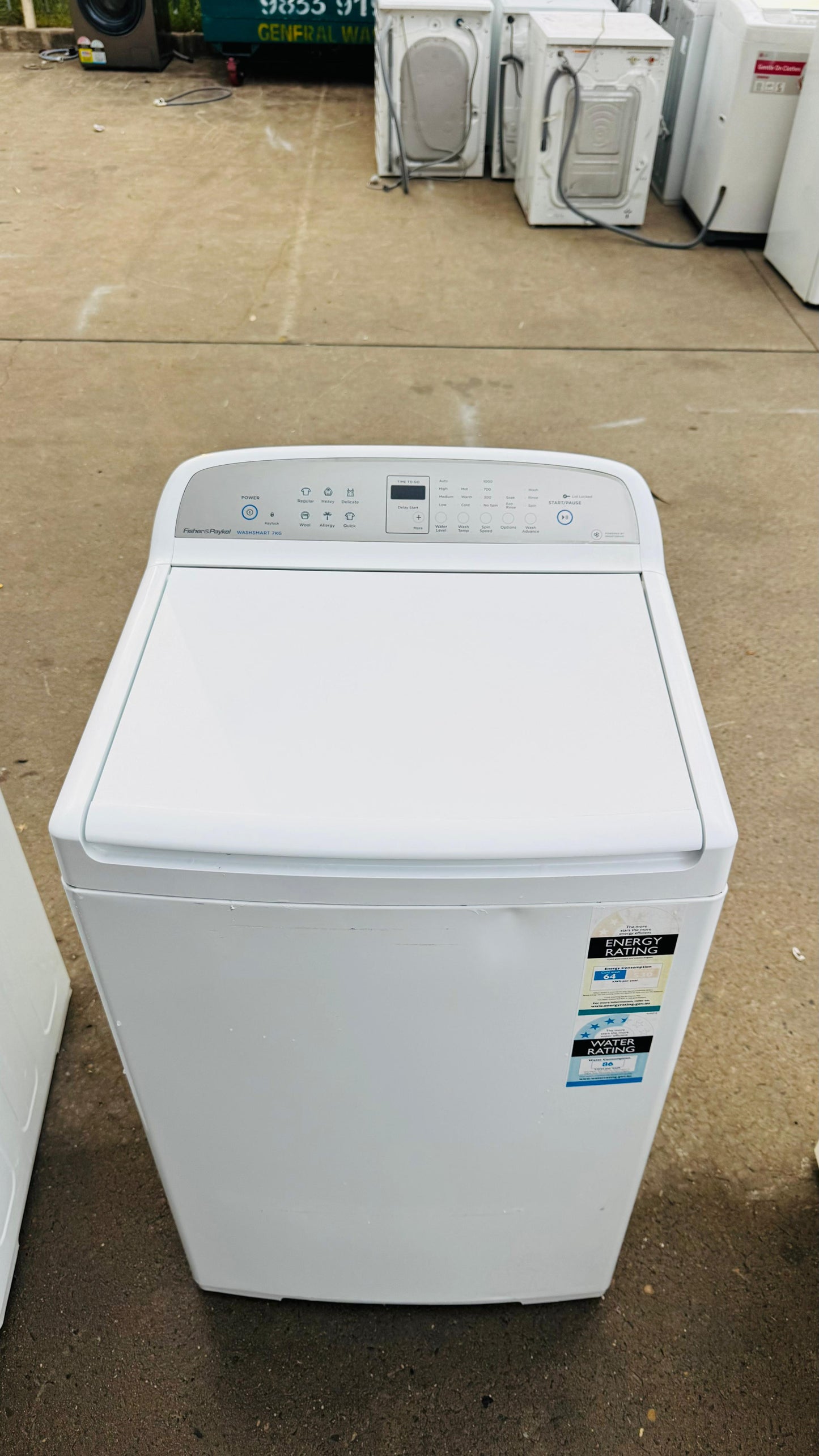 FISHER AND PAYKEL 7KGS TOP LOADER WASHING MACHINE