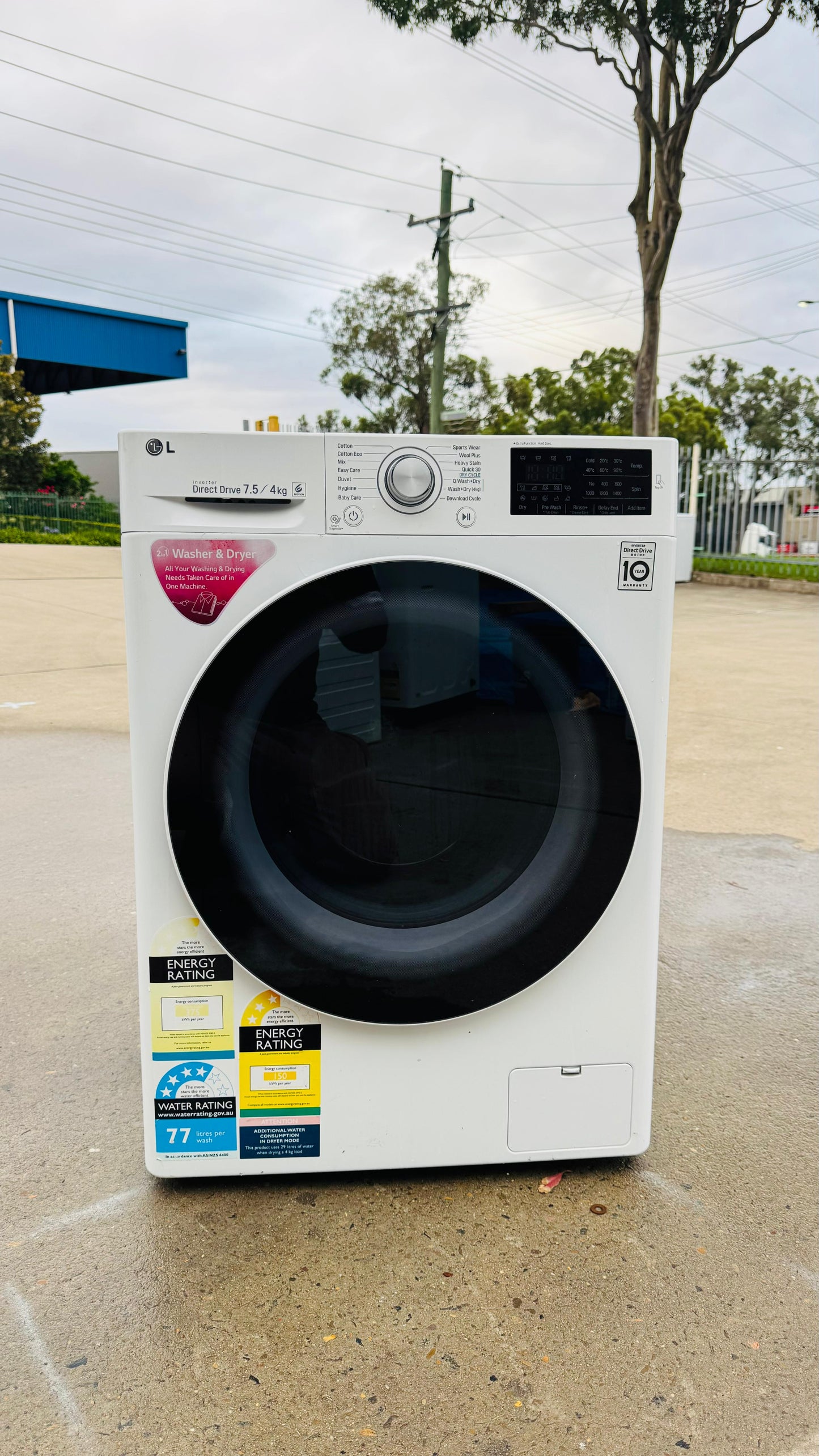 LG 7.5KGS FRONT LOADER WASHING MACHINE