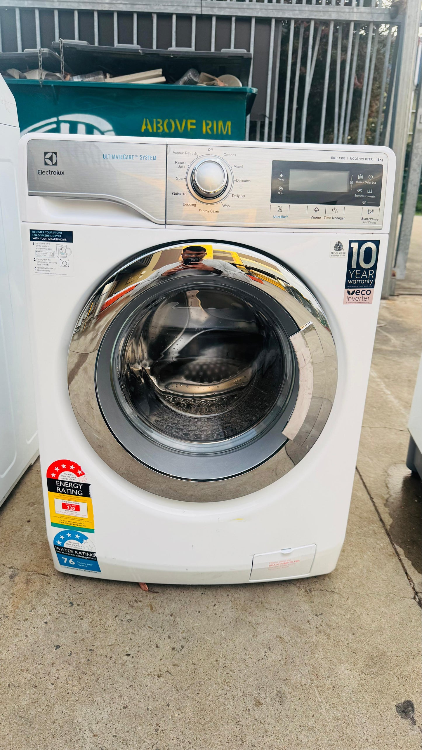 ELECTROLUX 9KGS FRONT LOADER WASHING MACHINE