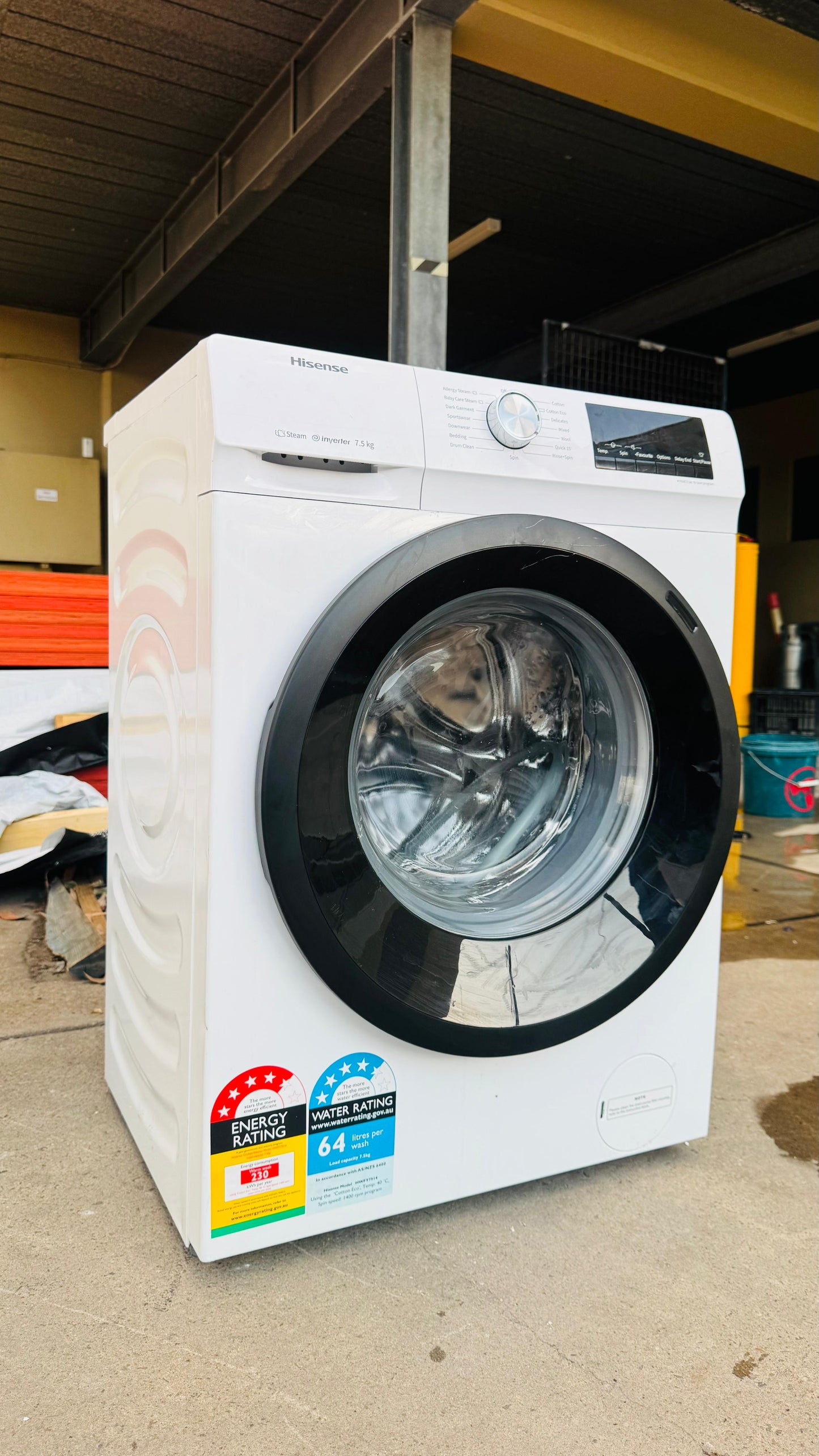 HISENSE 7.5KGS FRONT LOADER WASHING MACHINE